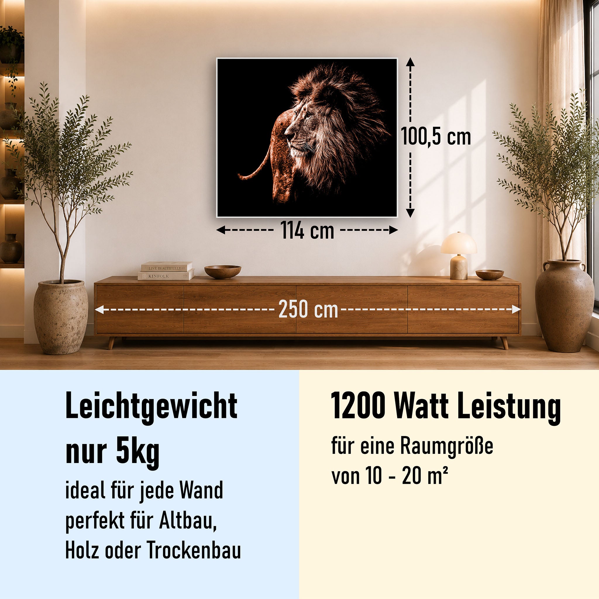 Bild Infrarotheizung 350-1200W Motiv 022 Löwe