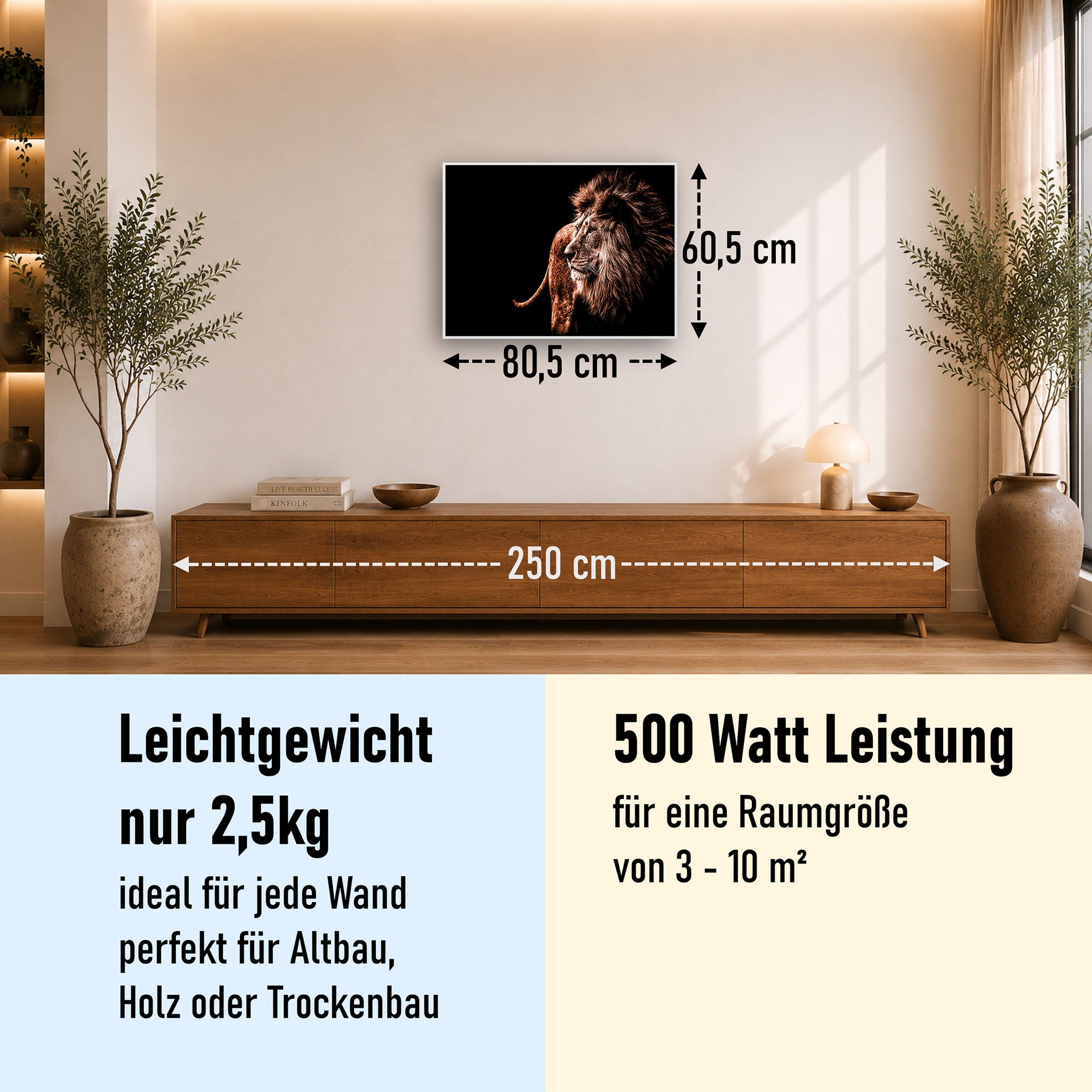 Bild Infrarotheizung 350-1200W Motiv 022 Löwe