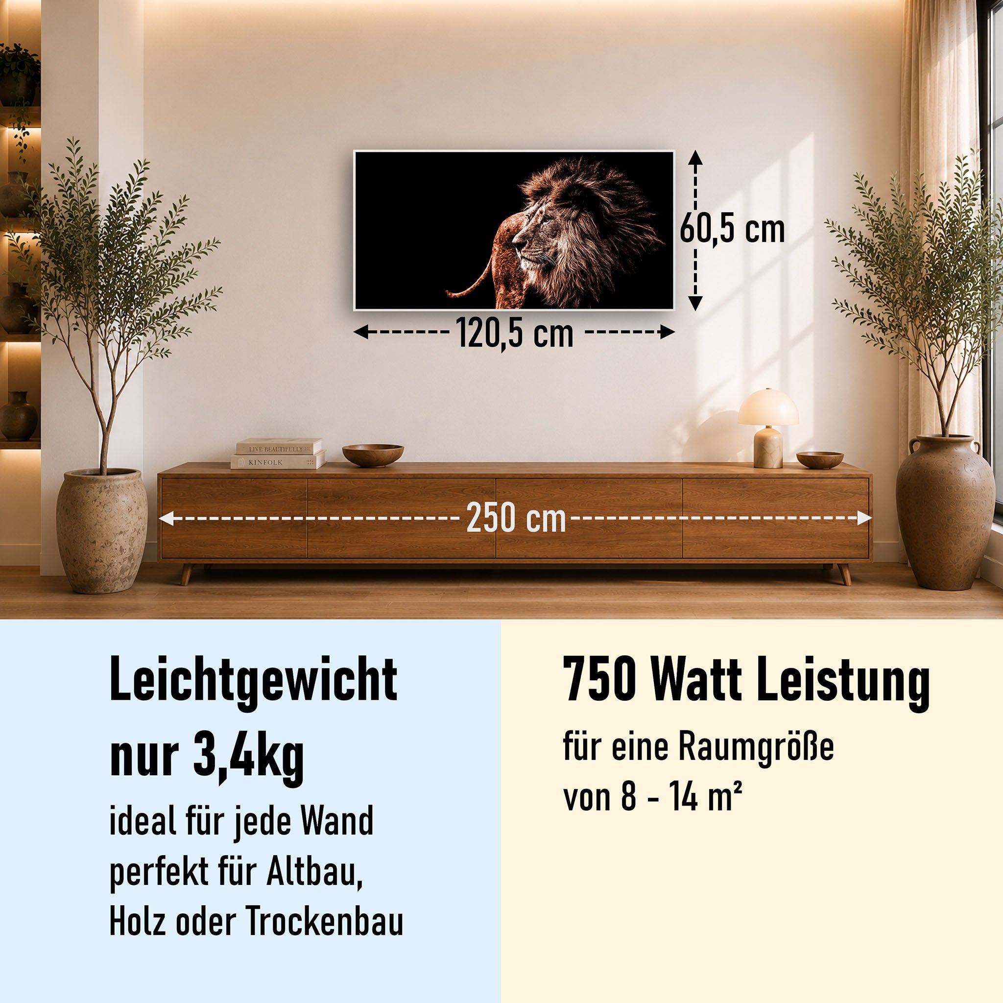 Bild Infrarotheizung 350-1200W Motiv 022 Löwe
