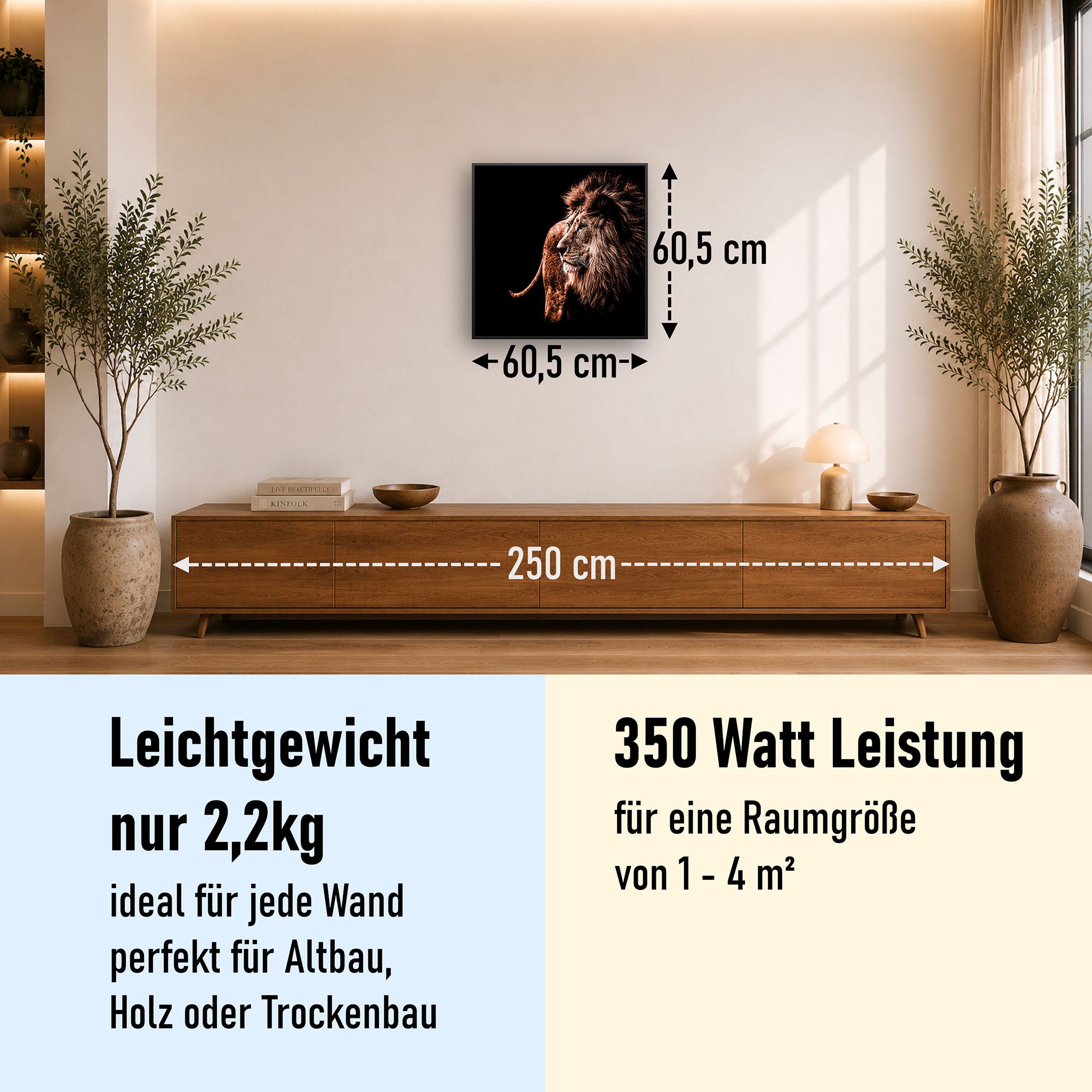 Bild Infrarotheizung 350-1200W Motiv 022 Löwe
