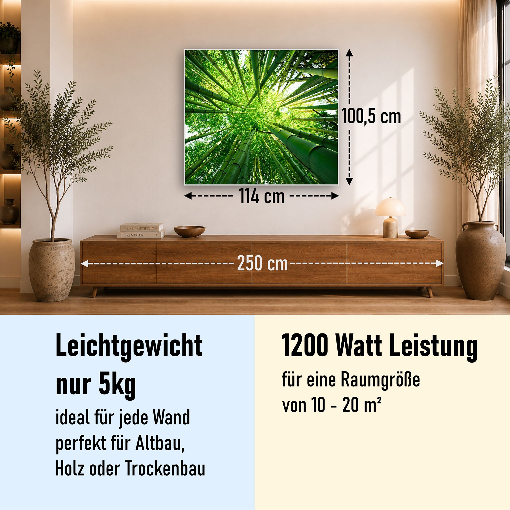 Bild Infrarotheizung 350-1200W Motiv 023 Bambusbaum