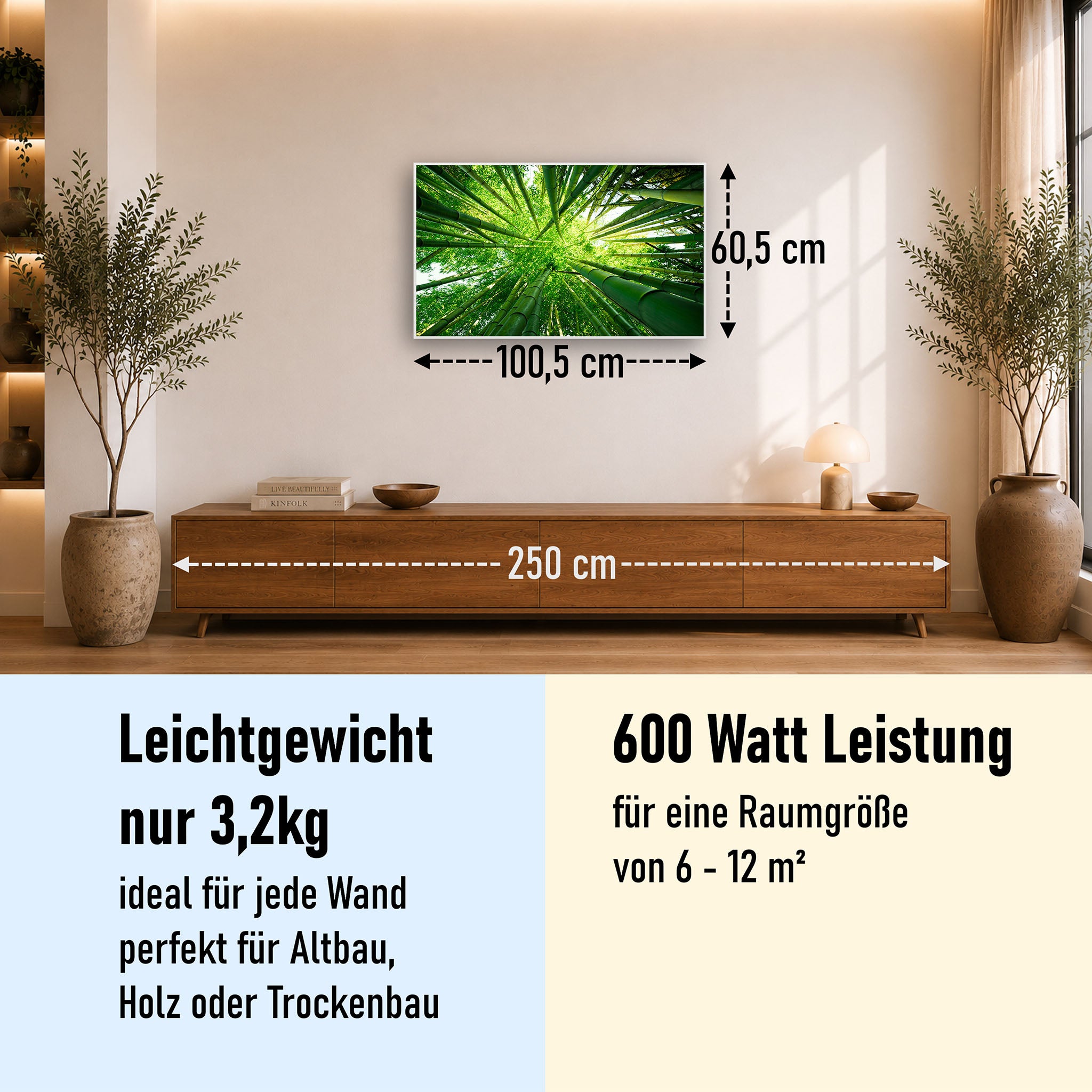 Bild Infrarotheizung 350-1200W Motiv 023 Bambusbaum