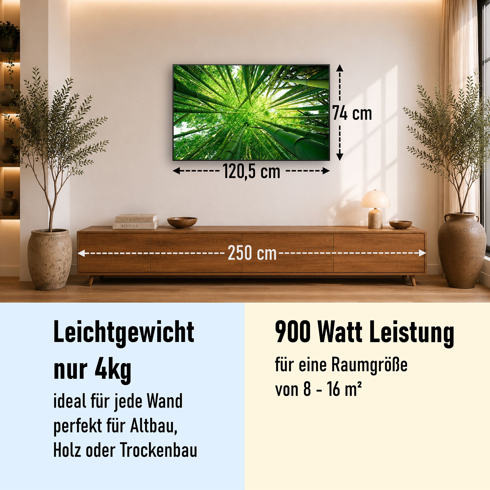 Bild Infrarotheizung 350-1200W Motiv 023 Bambusbaum