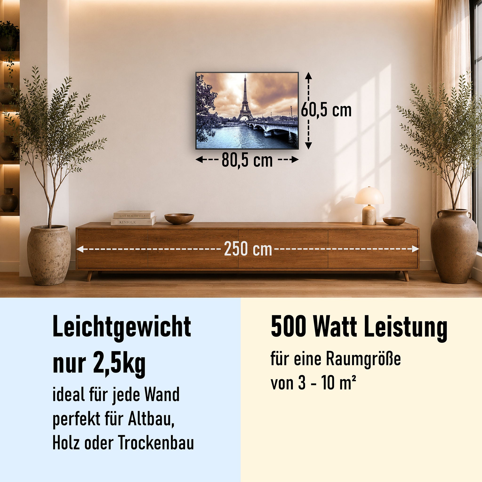 Bild Infrarotheizung 350-1200W Motiv 027 Eiffelturm
