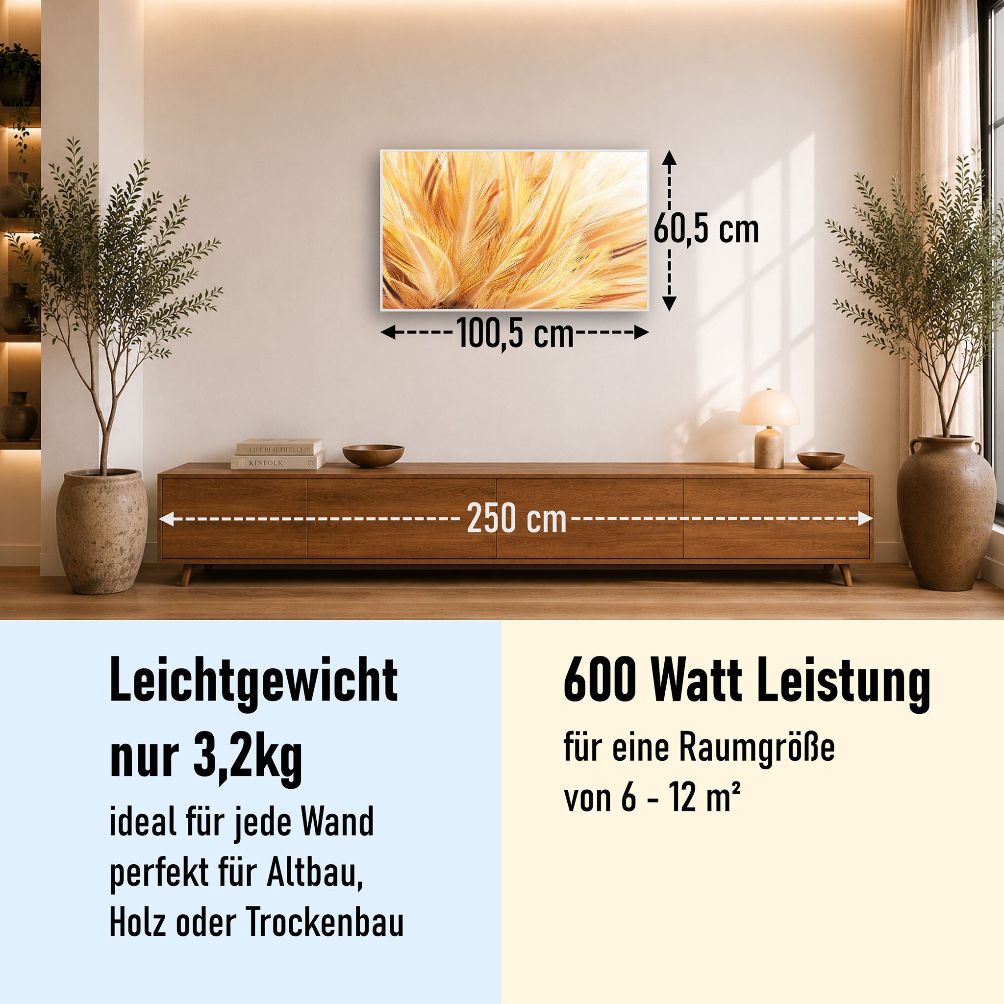 Bild Infrarotheizung 350-1200W Motiv 028 Federn