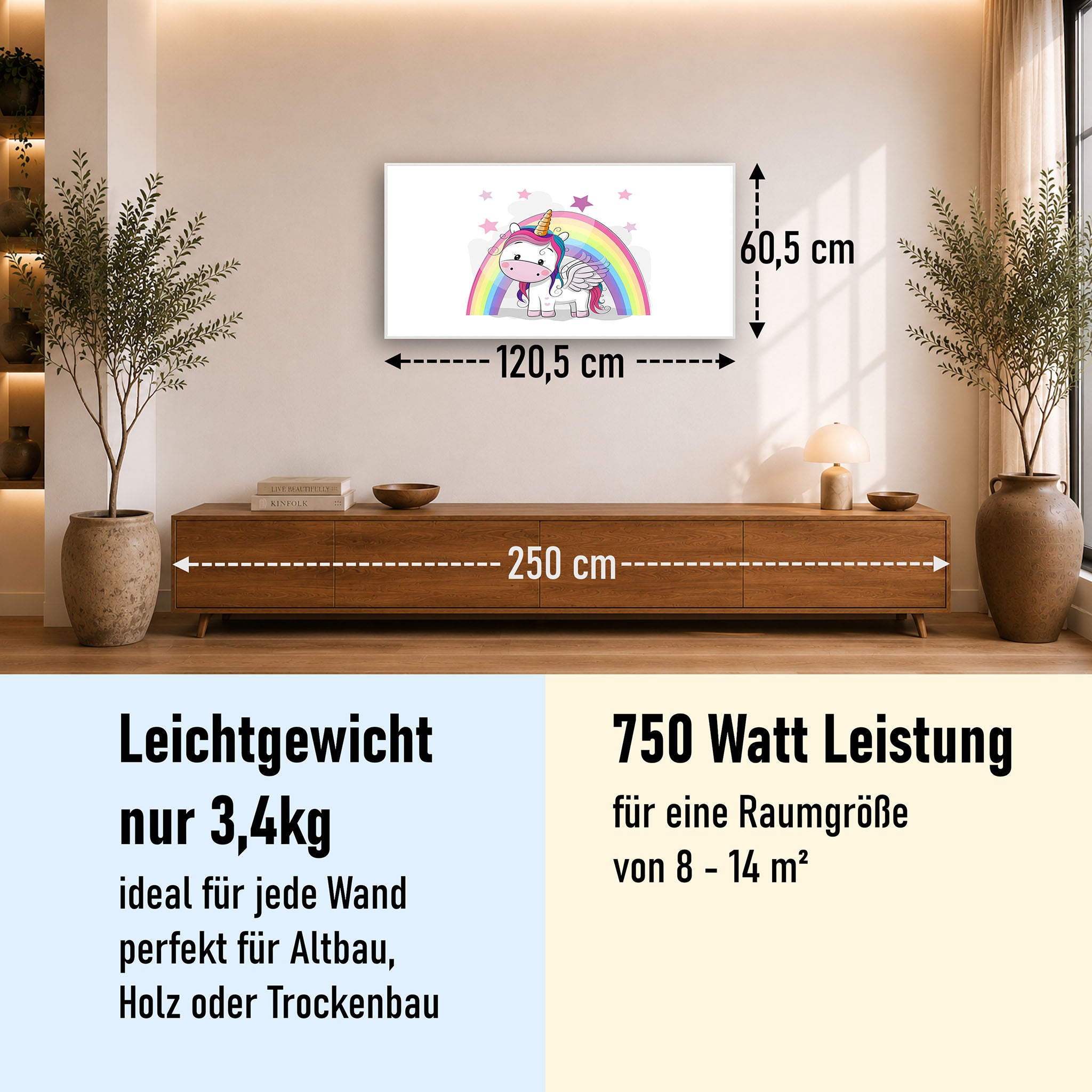 Bild Infrarotheizung 350-1200W Motiv 029 Einhorn