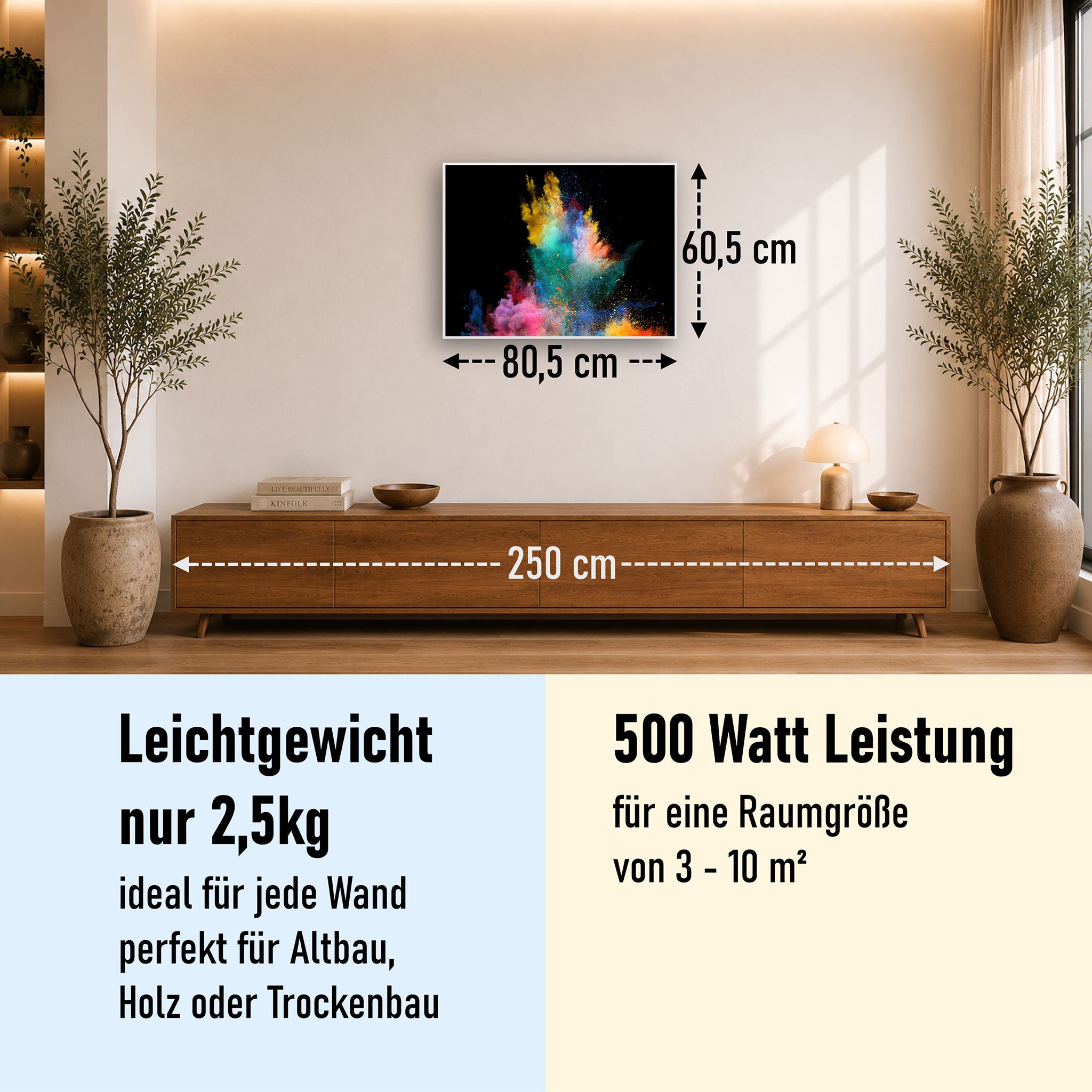 Bild Infrarotheizung 350-1200W Motiv 030 Farbexplosion