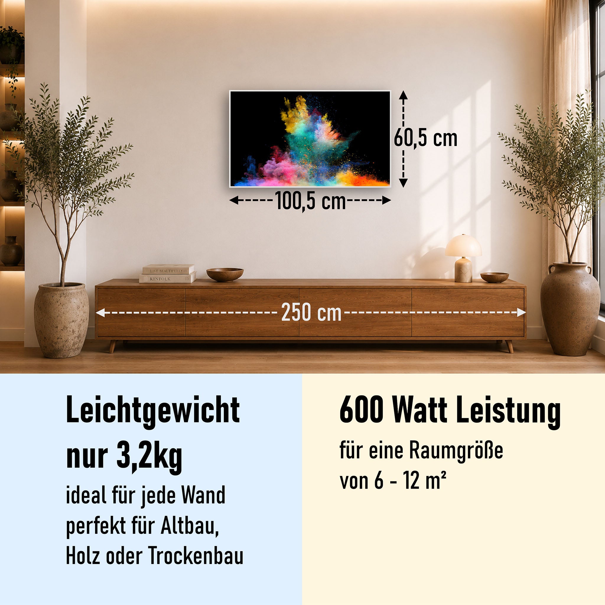 Bild Infrarotheizung 350-1200W Motiv 030 Farbexplosion