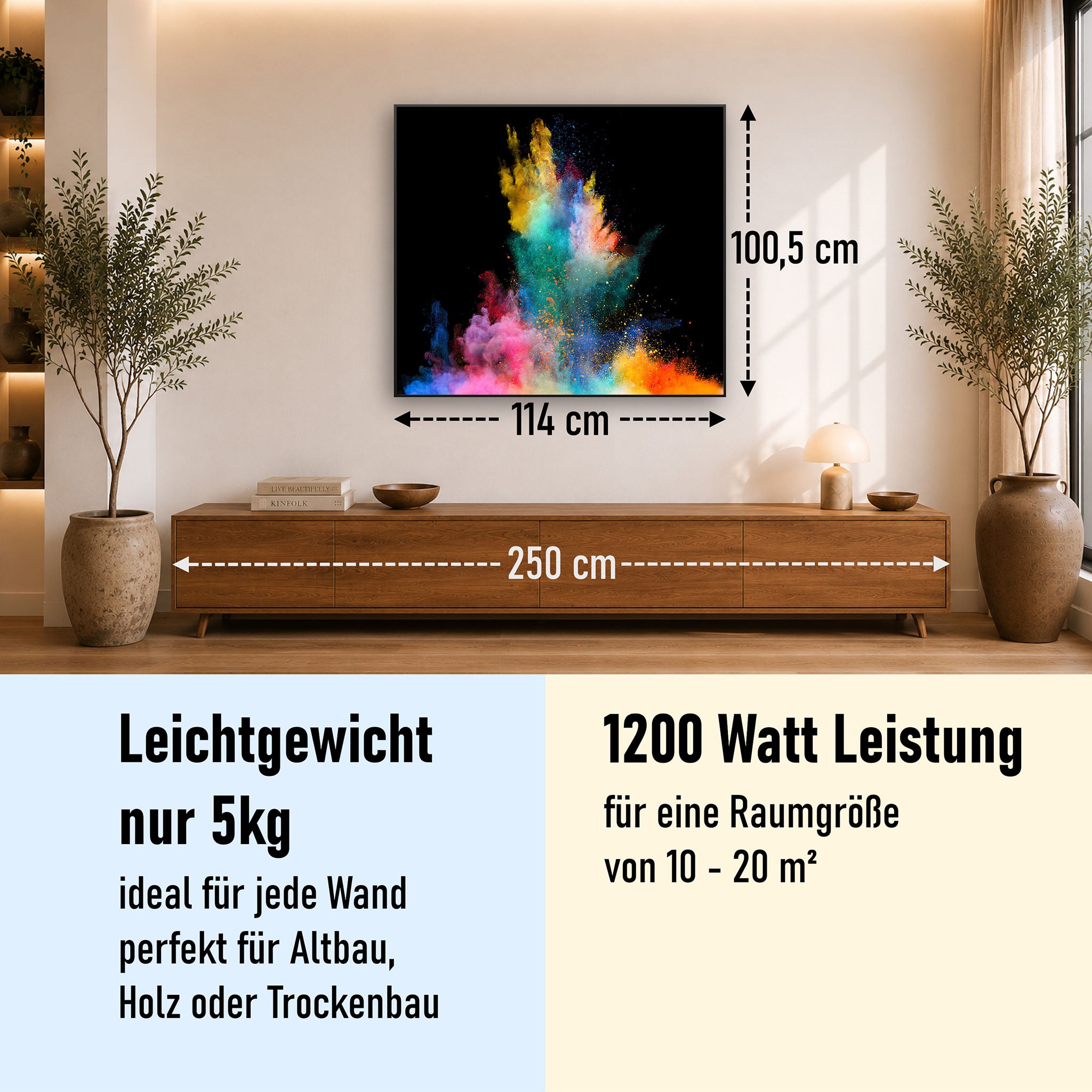 Bild Infrarotheizung 350-1200W Motiv 030 Farbexplosion