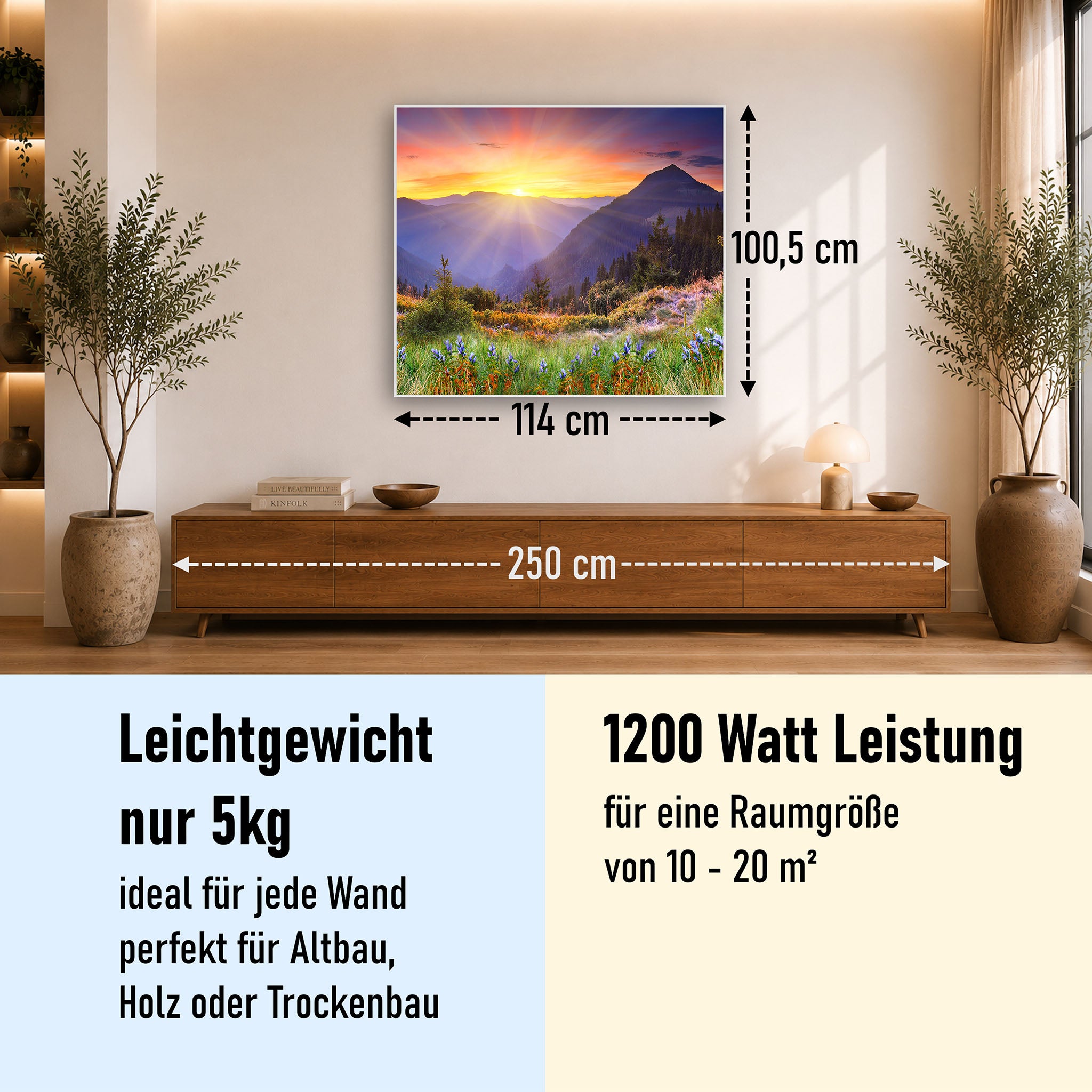Bild Infrarotheizung 350-1200W Motiv 034 Sonnenuntergang