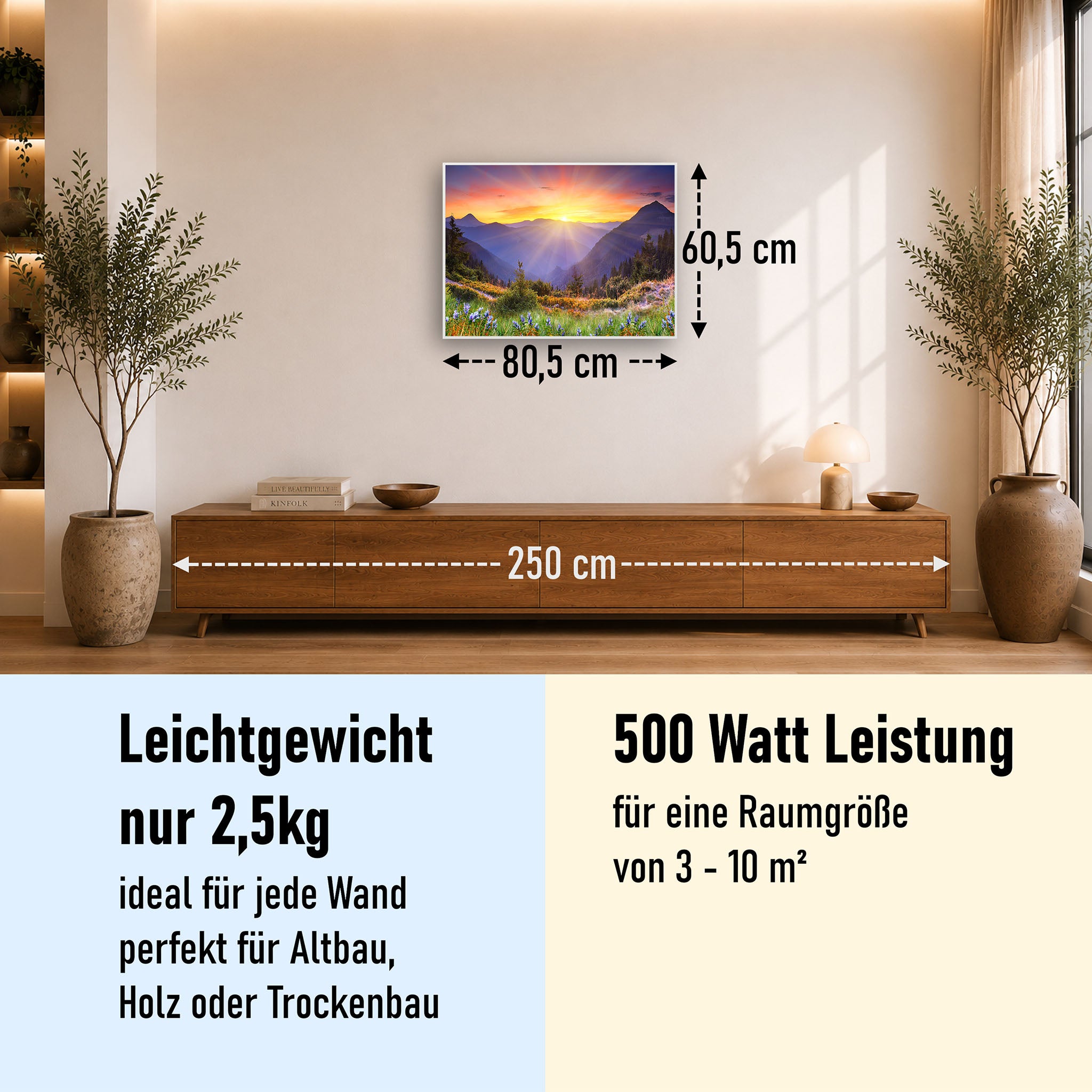 Bild Infrarotheizung 350-1200W Motiv 034 Sonnenuntergang