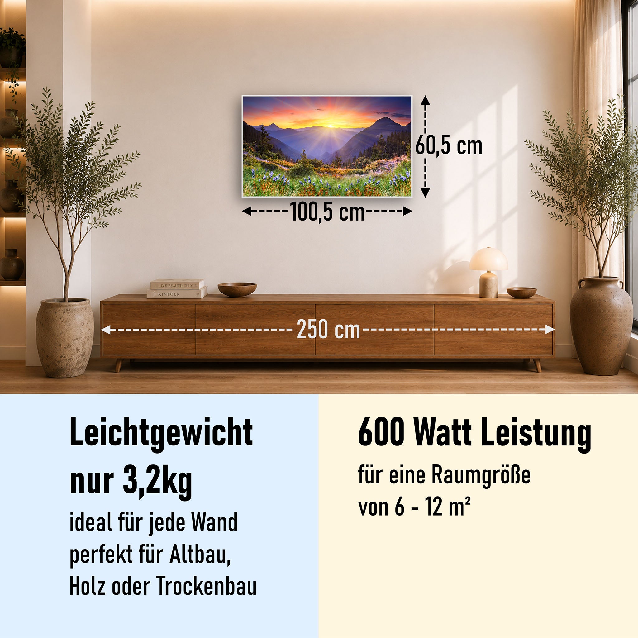 Bild Infrarotheizung 350-1200W Motiv 034 Sonnenuntergang