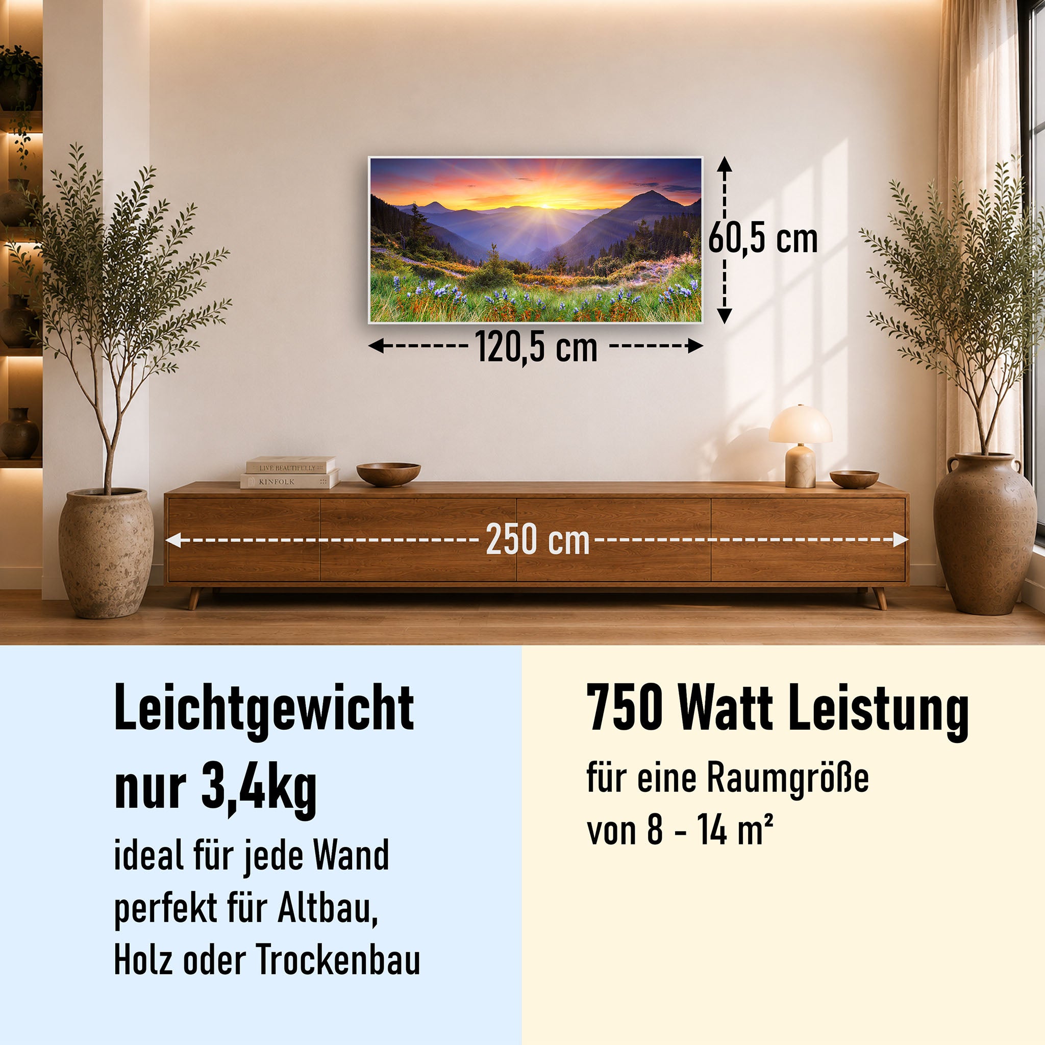 Bild Infrarotheizung 350-1200W Motiv 034 Sonnenuntergang