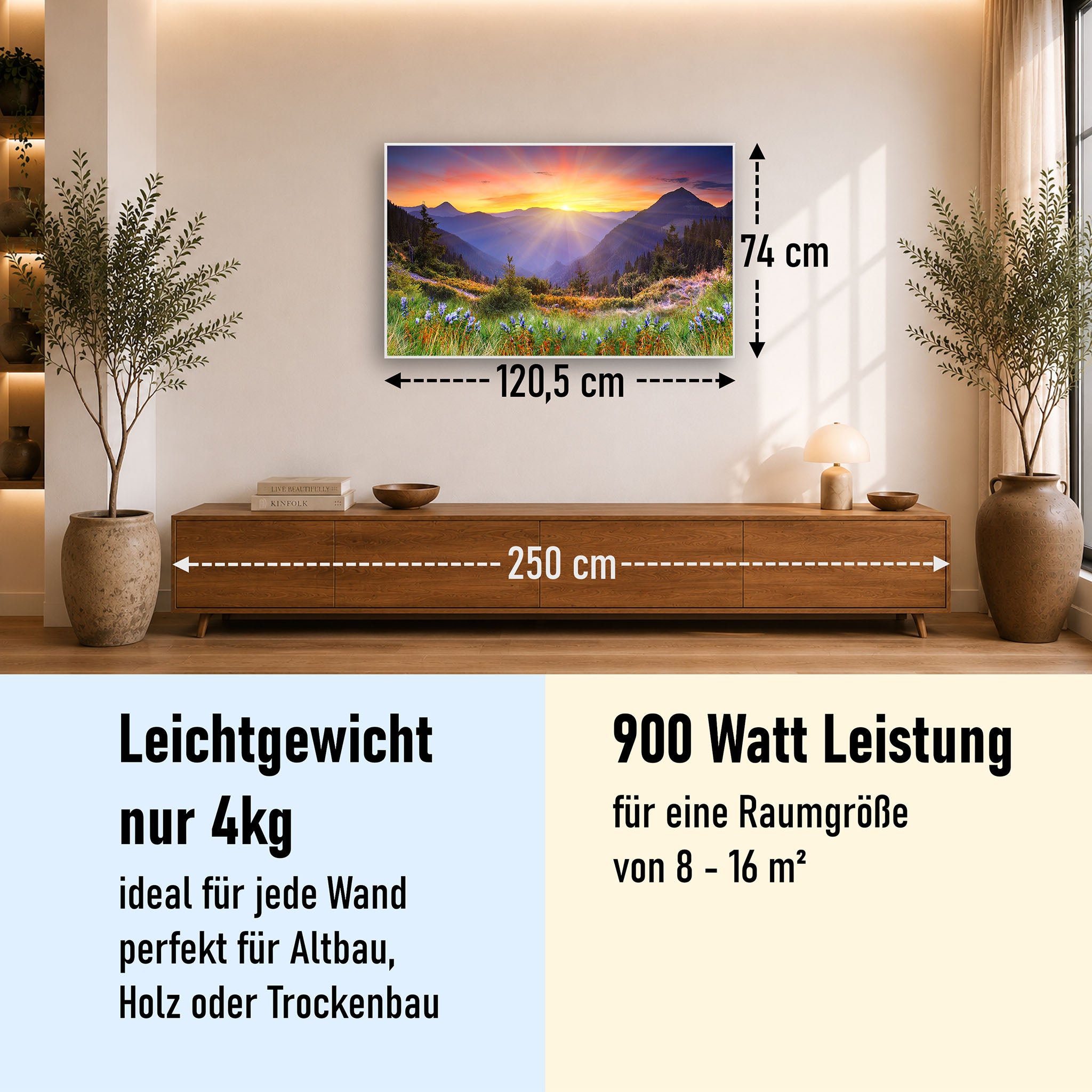 Bild Infrarotheizung 350-1200W Motiv 034 Sonnenuntergang