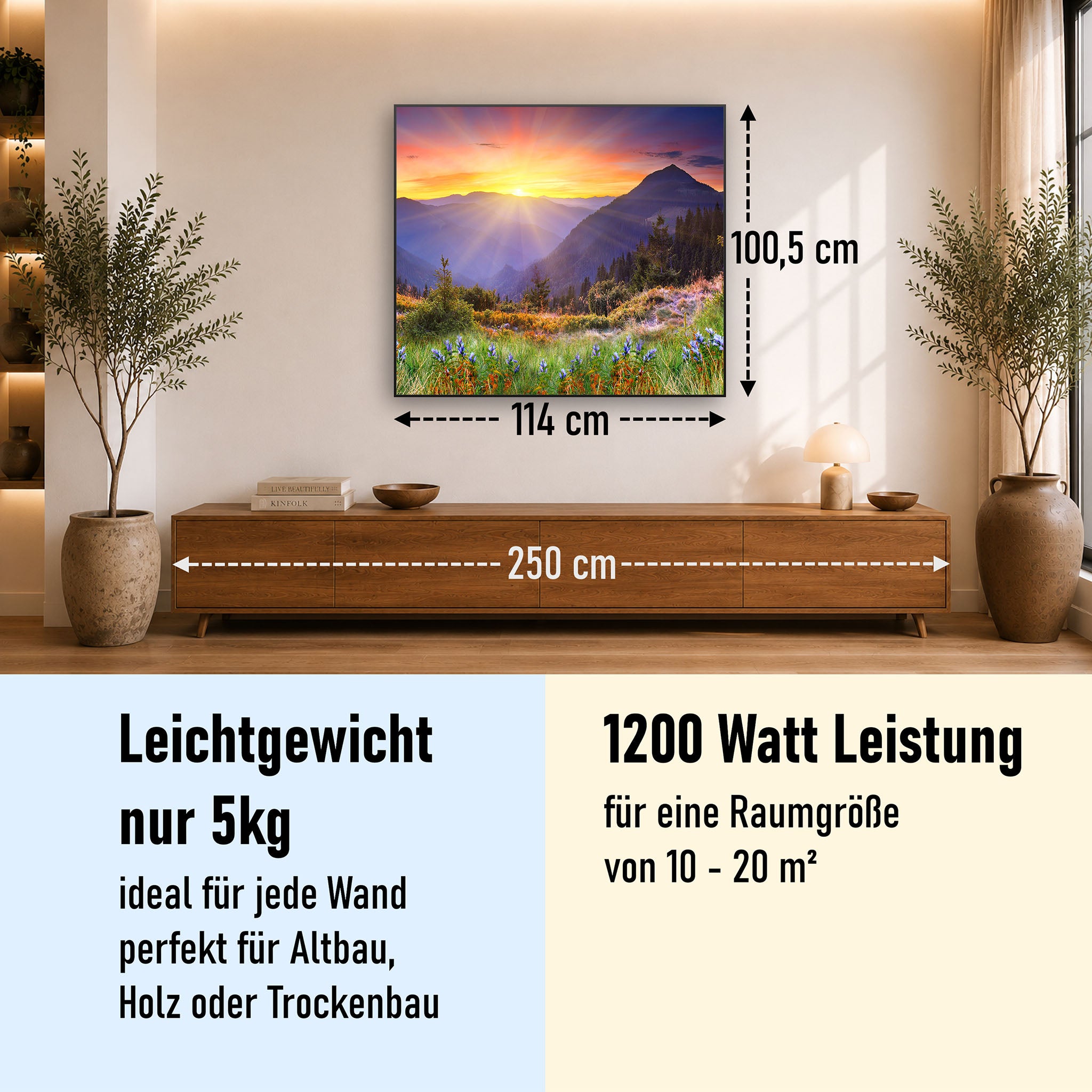 Bild Infrarotheizung 350-1200W Motiv 034 Sonnenuntergang