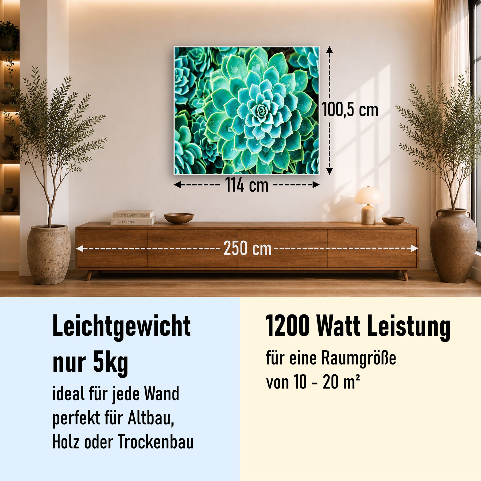 Bild Infrarotheizung 350-1200W Motiv 036 Kaktus in Queen