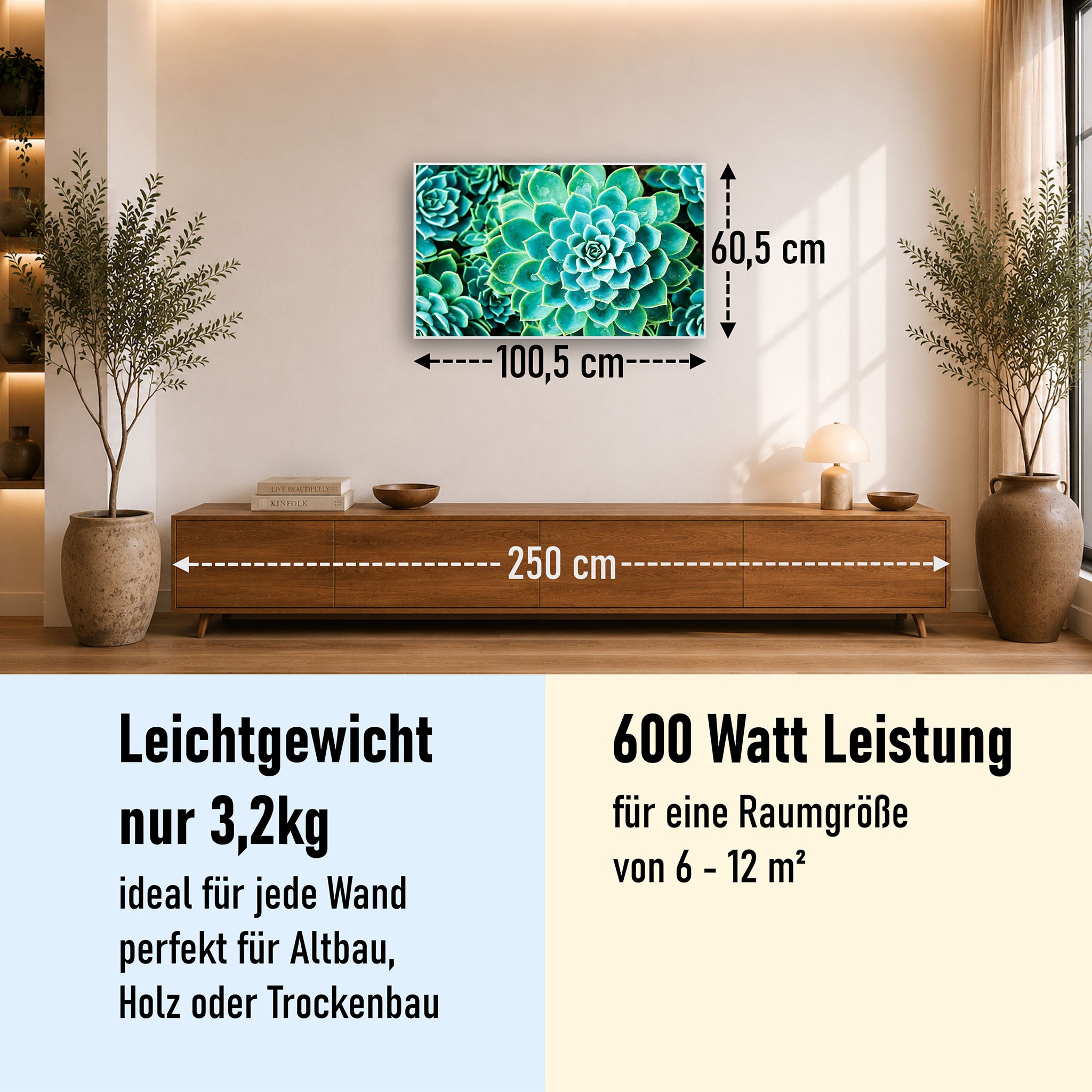 Bild Infrarotheizung 350-1200W Motiv 036 Kaktus in Queen