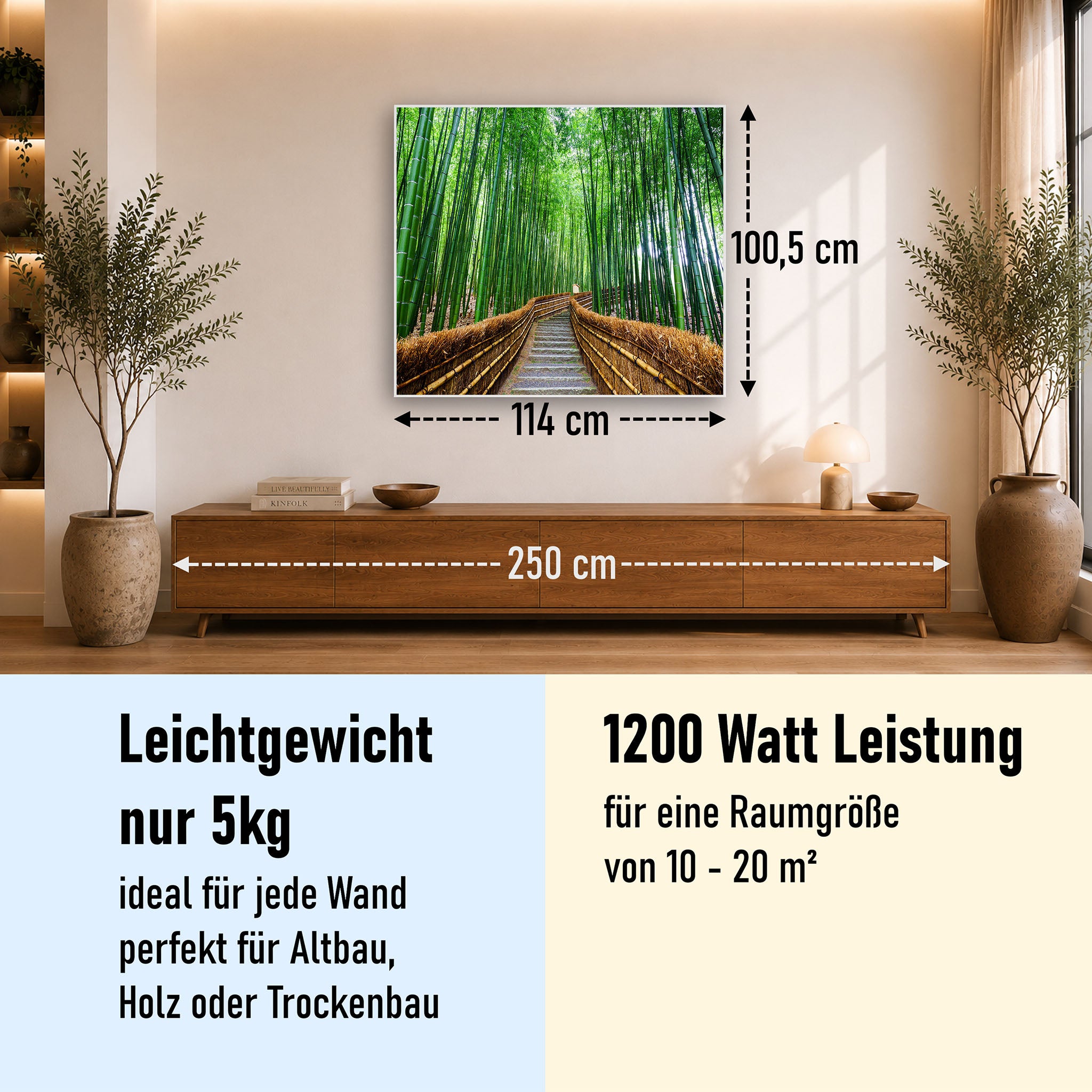 Bild Infrarotheizung 350-1200W Motiv 037 Bambus Wald