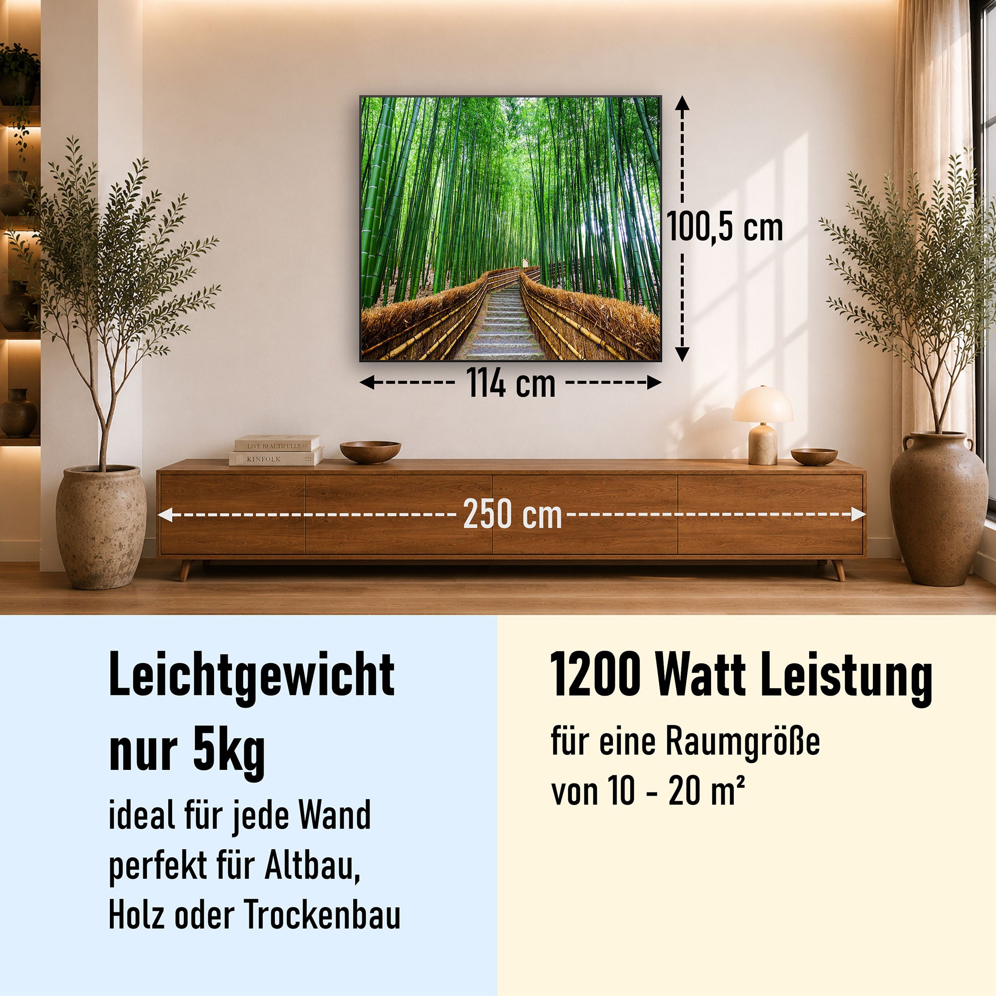 Bild Infrarotheizung 350-1200W Motiv 037 Bambus Wald