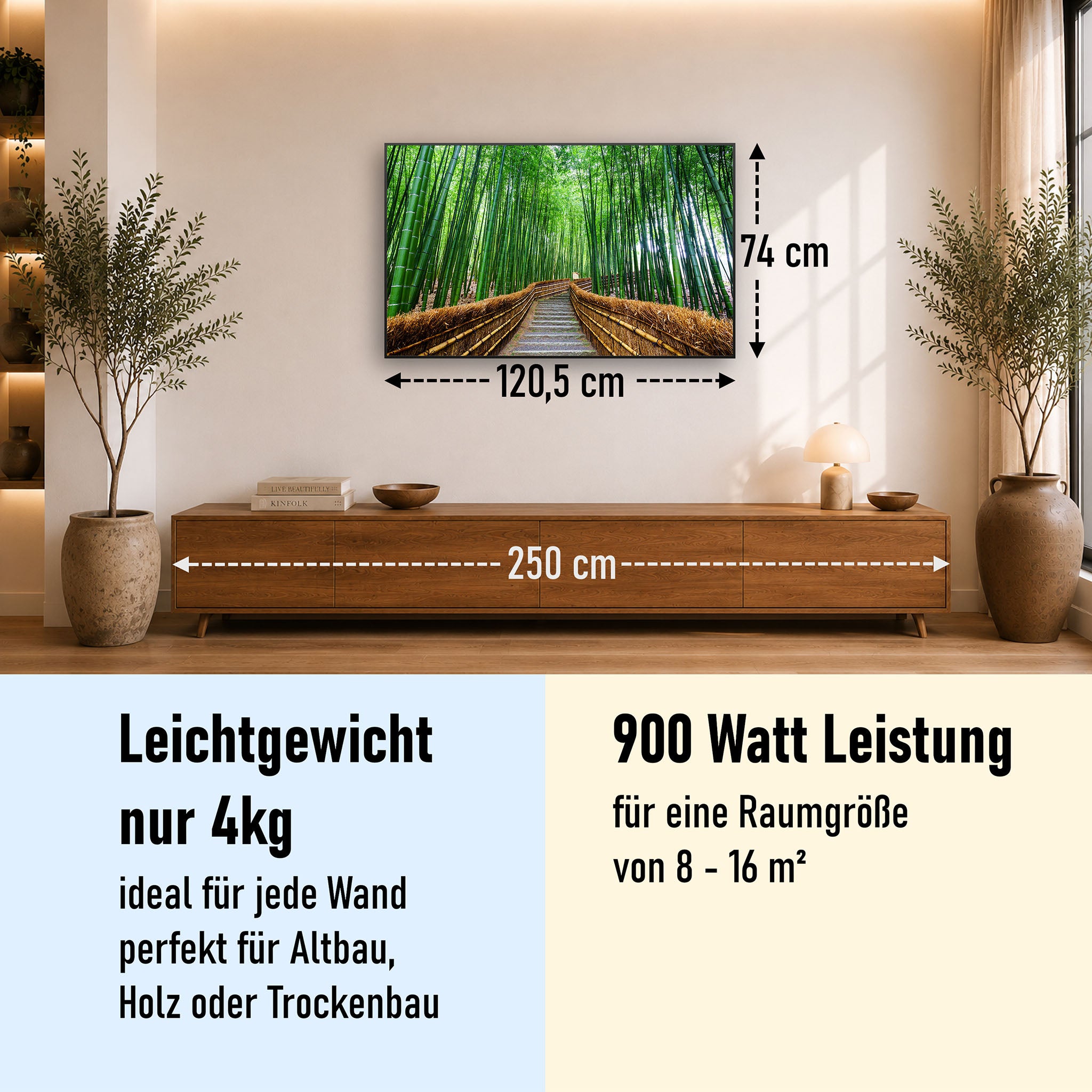 Bild Infrarotheizung 350-1200W Motiv 037 Bambus Wald