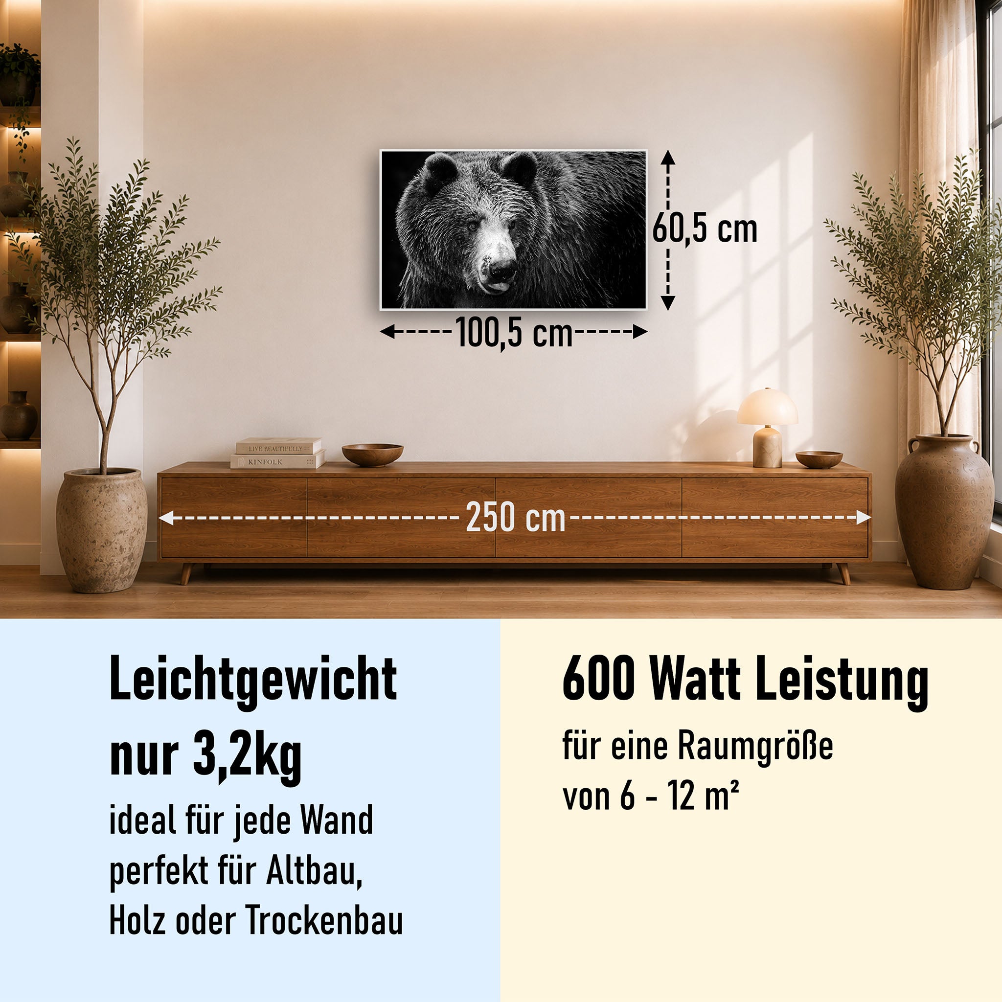 Bild Infrarotheizung 350-1200W Motiv 038 Bär