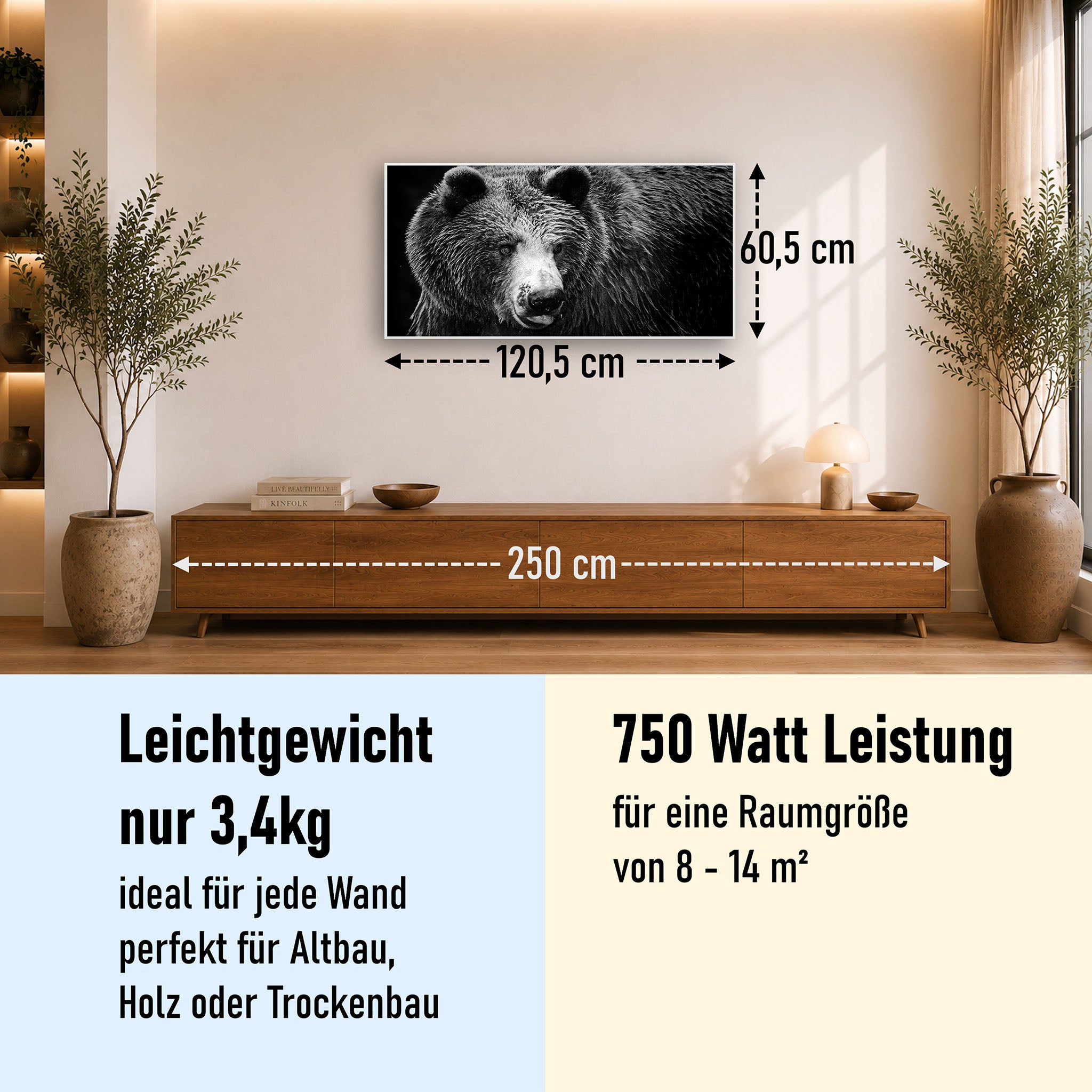 Bild Infrarotheizung 350-1200W Motiv 038 Bär