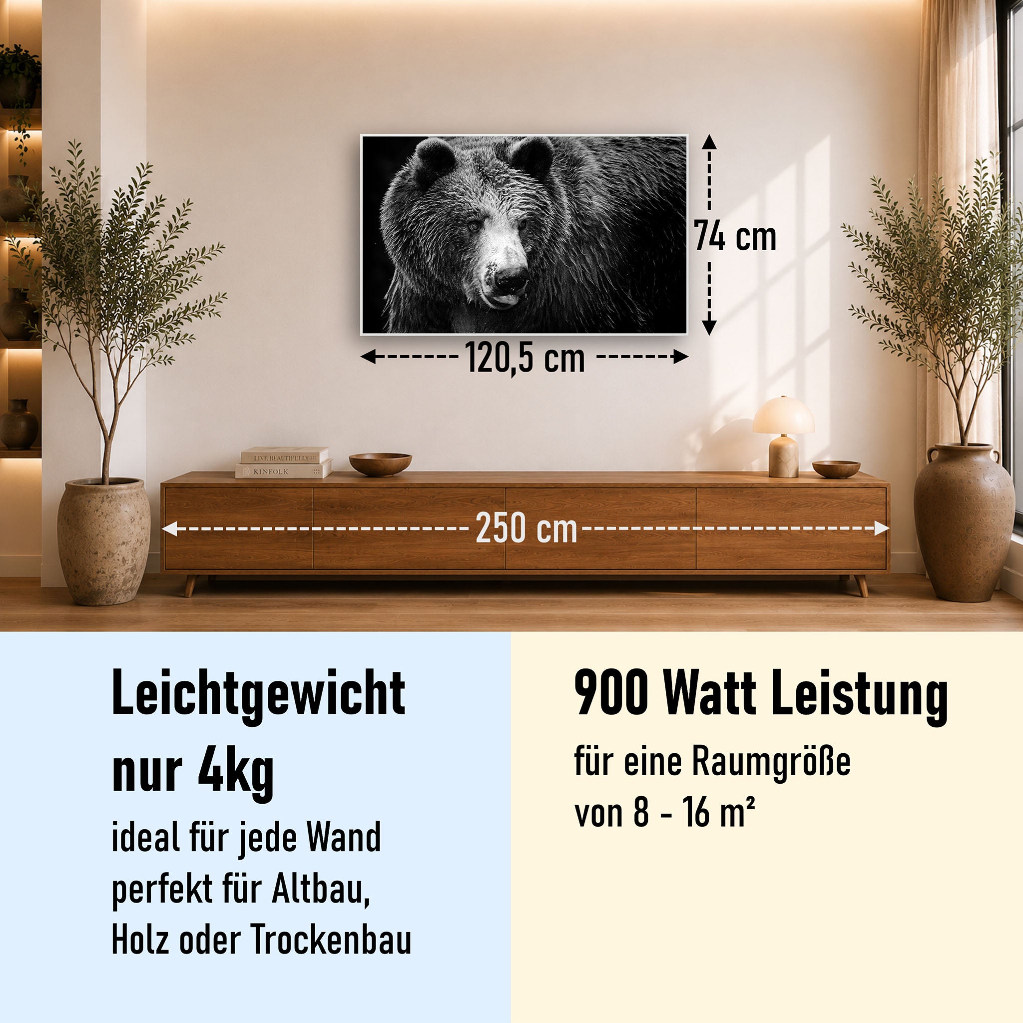 Bild Infrarotheizung 350-1200W Motiv 038 Bär