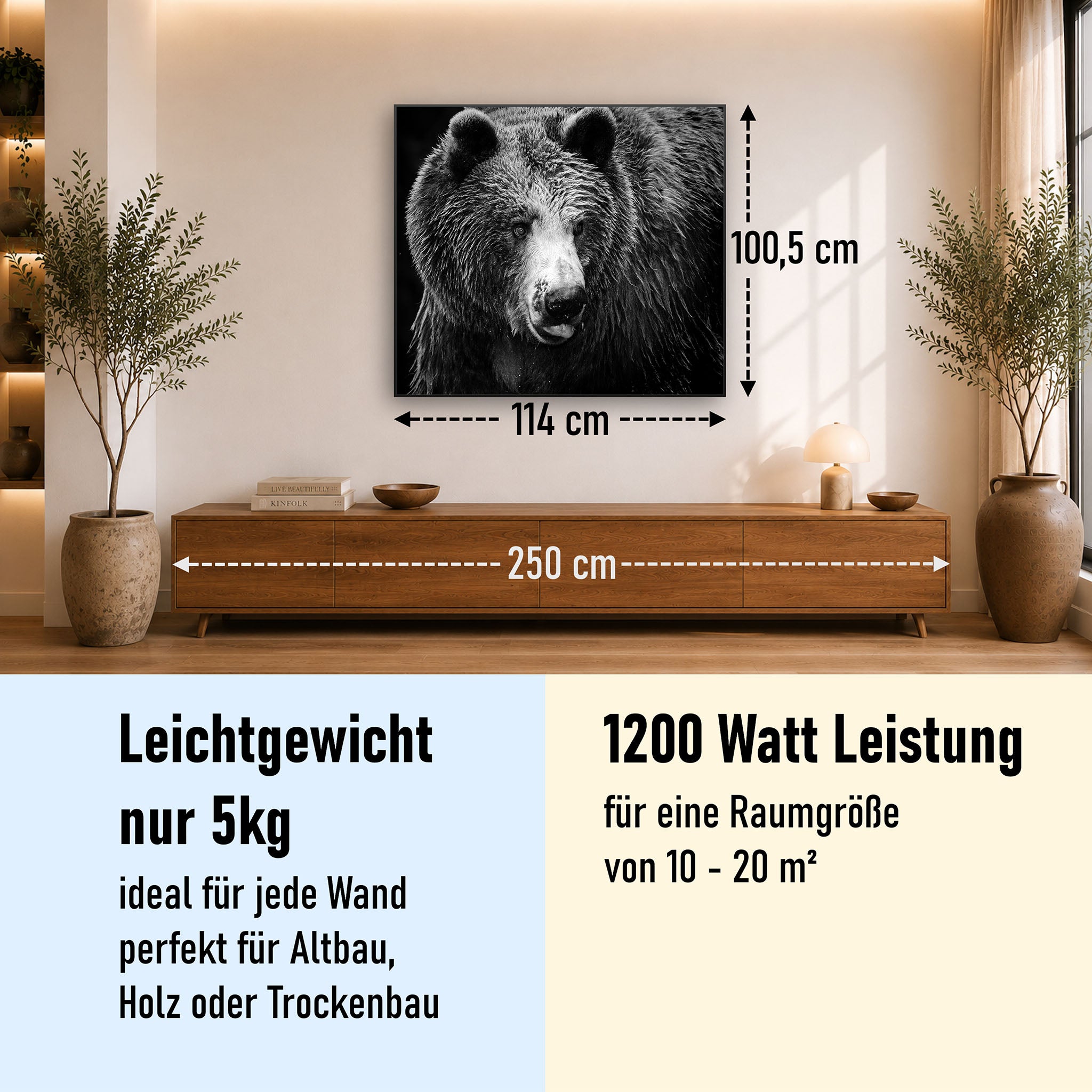 Bild Infrarotheizung 350-1200W Motiv 038 Bär
