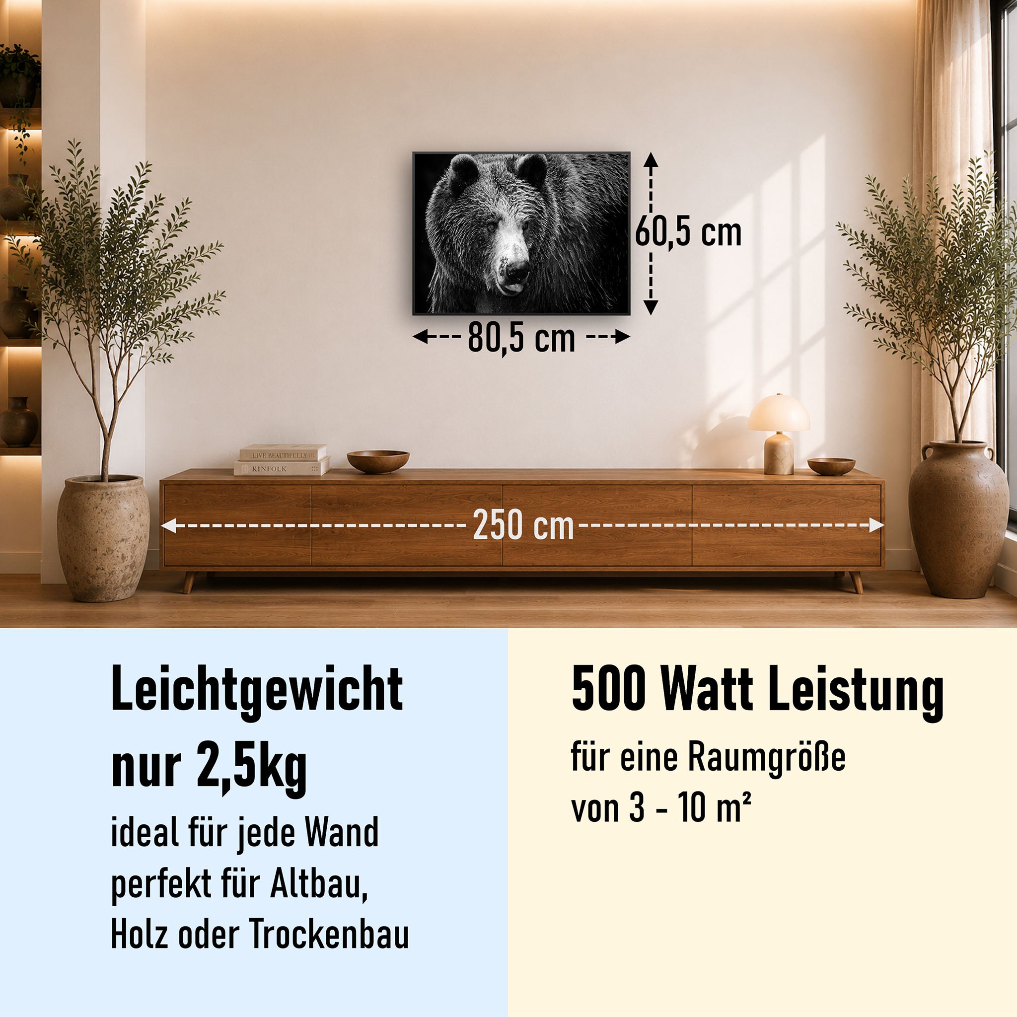 Bild Infrarotheizung 350-1200W Motiv 038 Bär