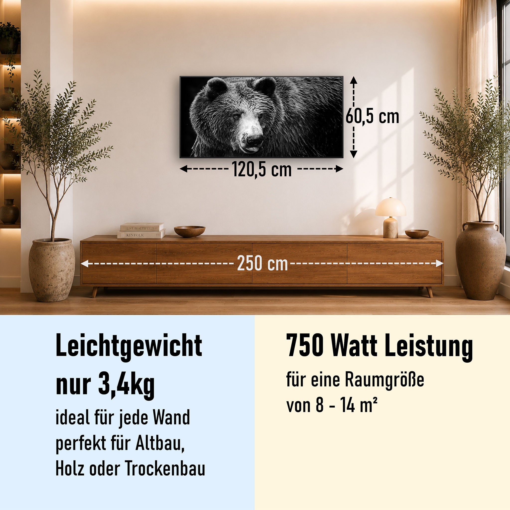 Bild Infrarotheizung 350-1200W Motiv 038 Bär