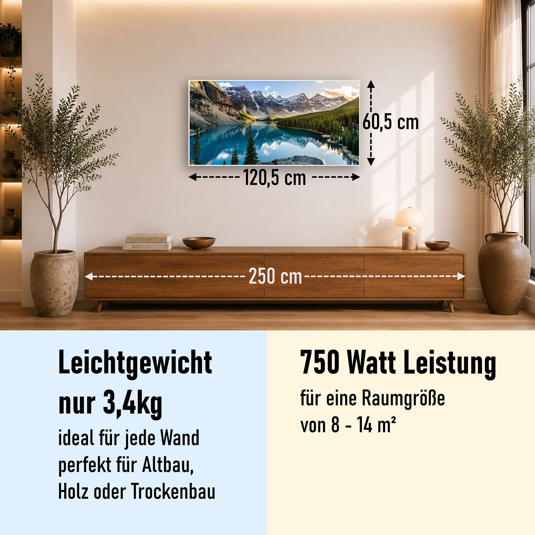 Bild Infrarotheizung 350-1200W Motiv 040 Rocky Mountains