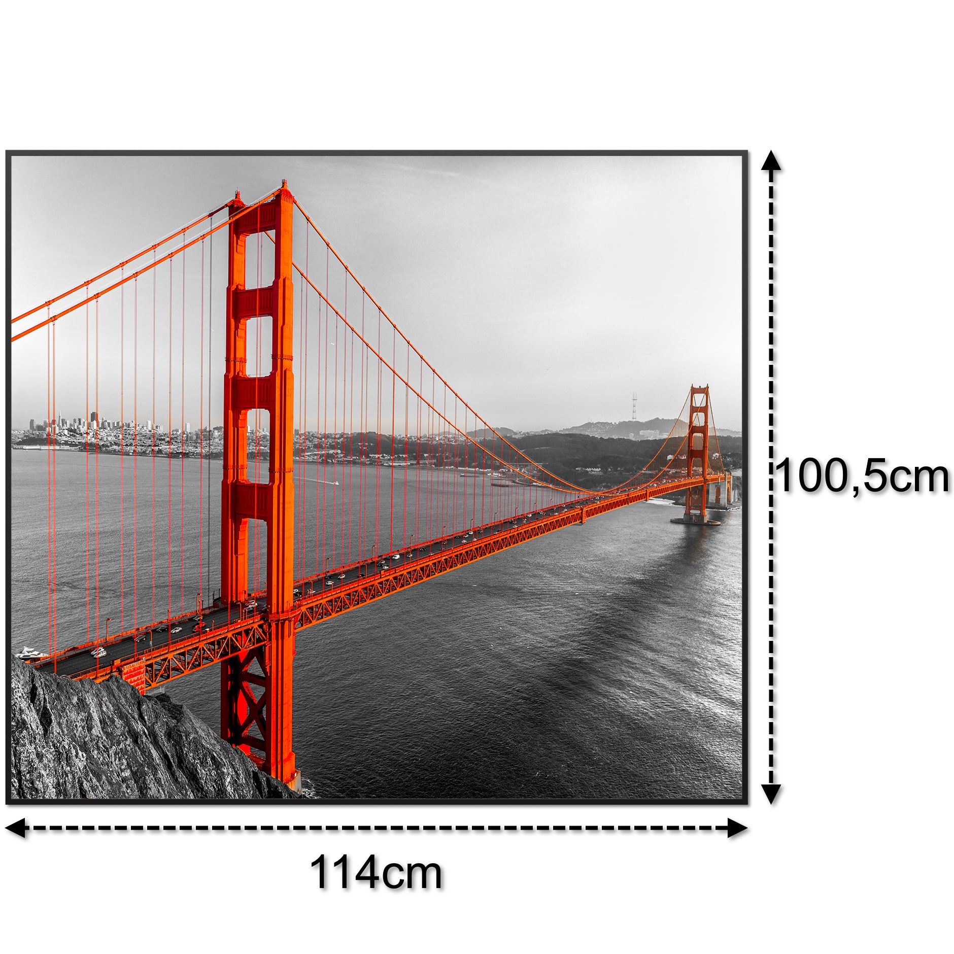 Glas Infrarotheizung 350-1200W Motiv 041 Golden Gate