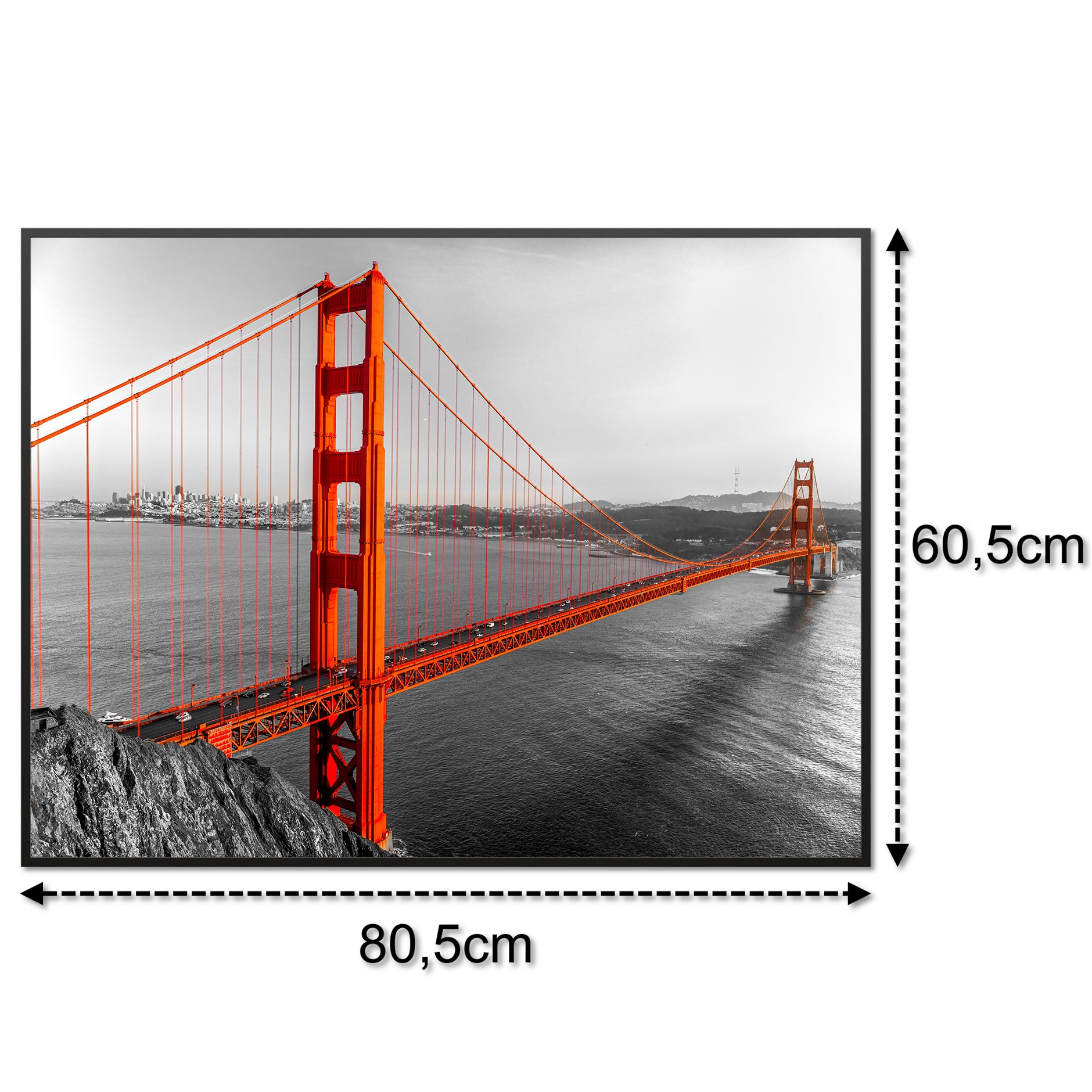 Glas Infrarotheizung 350-1200W Motiv 041 Golden Gate