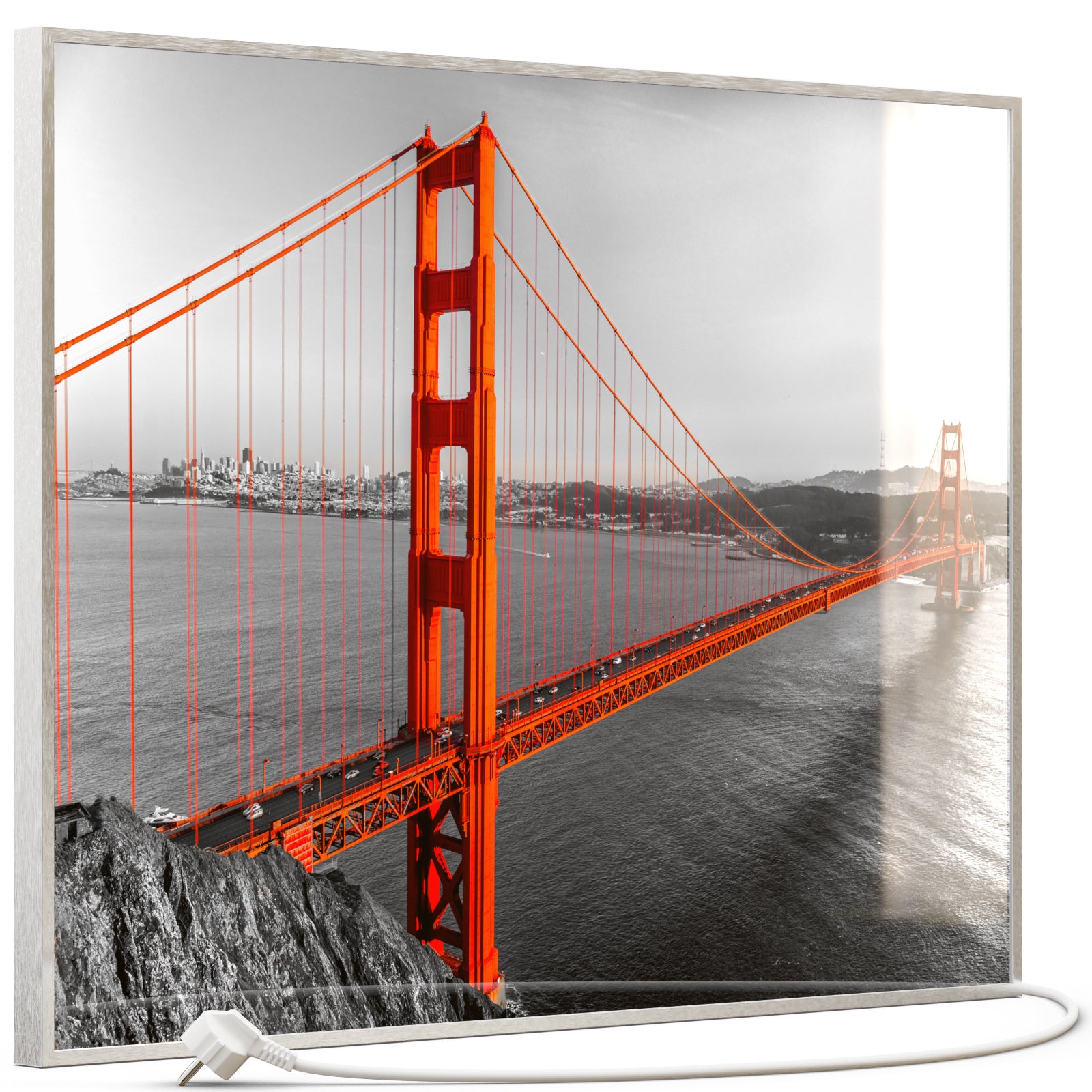 Glas Infrarotheizung 350-1200W Motiv 041 Golden Gate