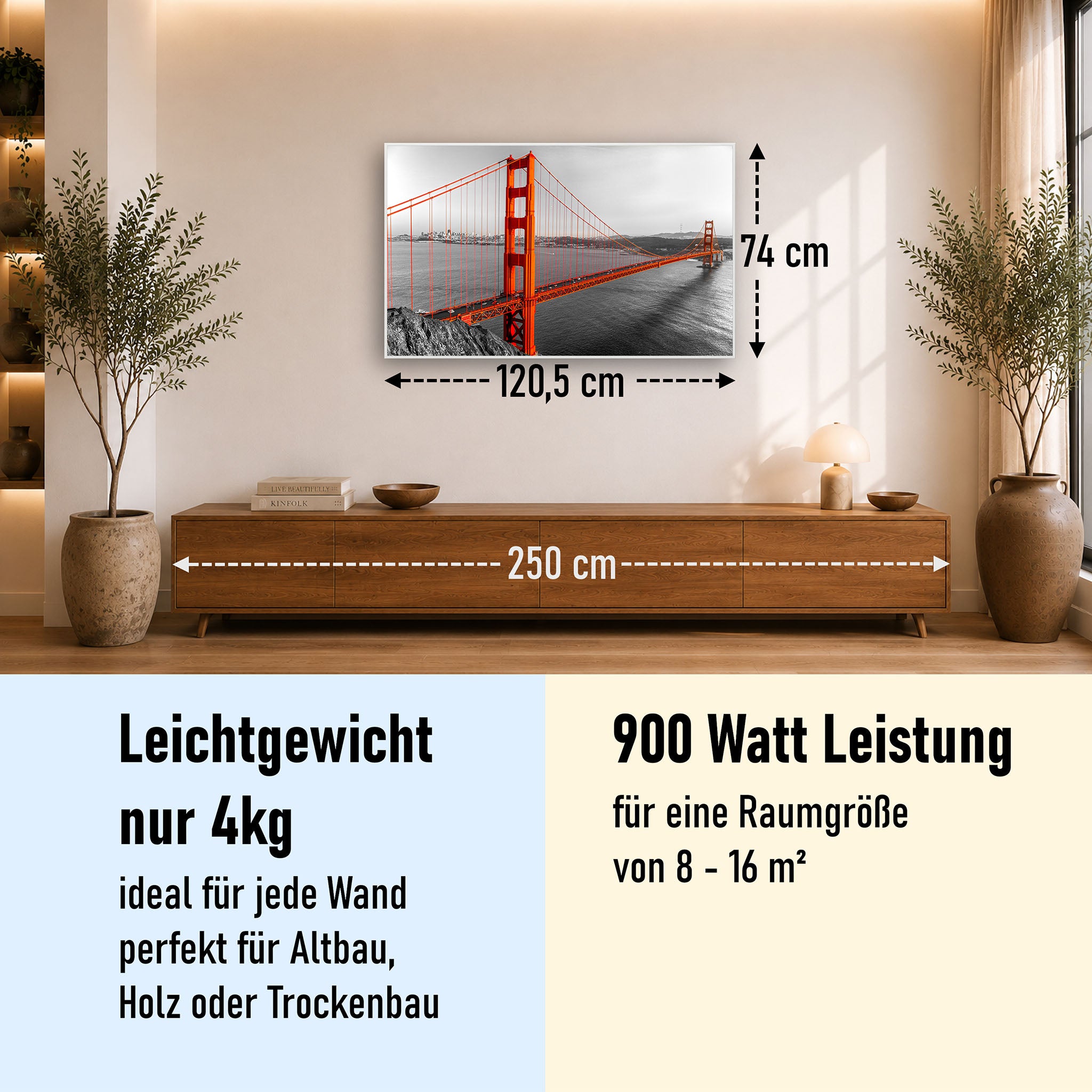 Bild Infrarotheizung 350-1200W Motiv 041 Golden Gate