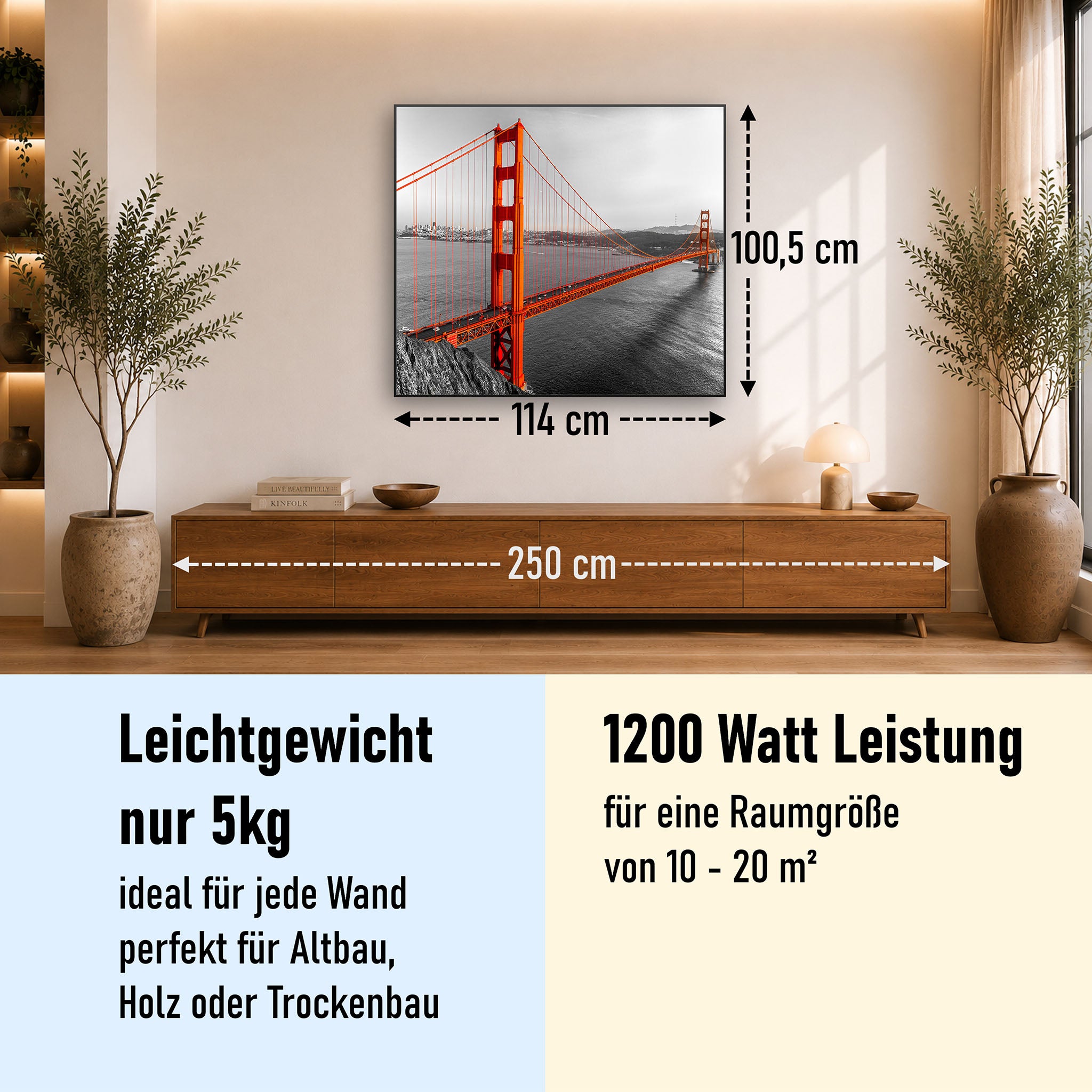 Bild Infrarotheizung 350-1200W Motiv 041 Golden Gate