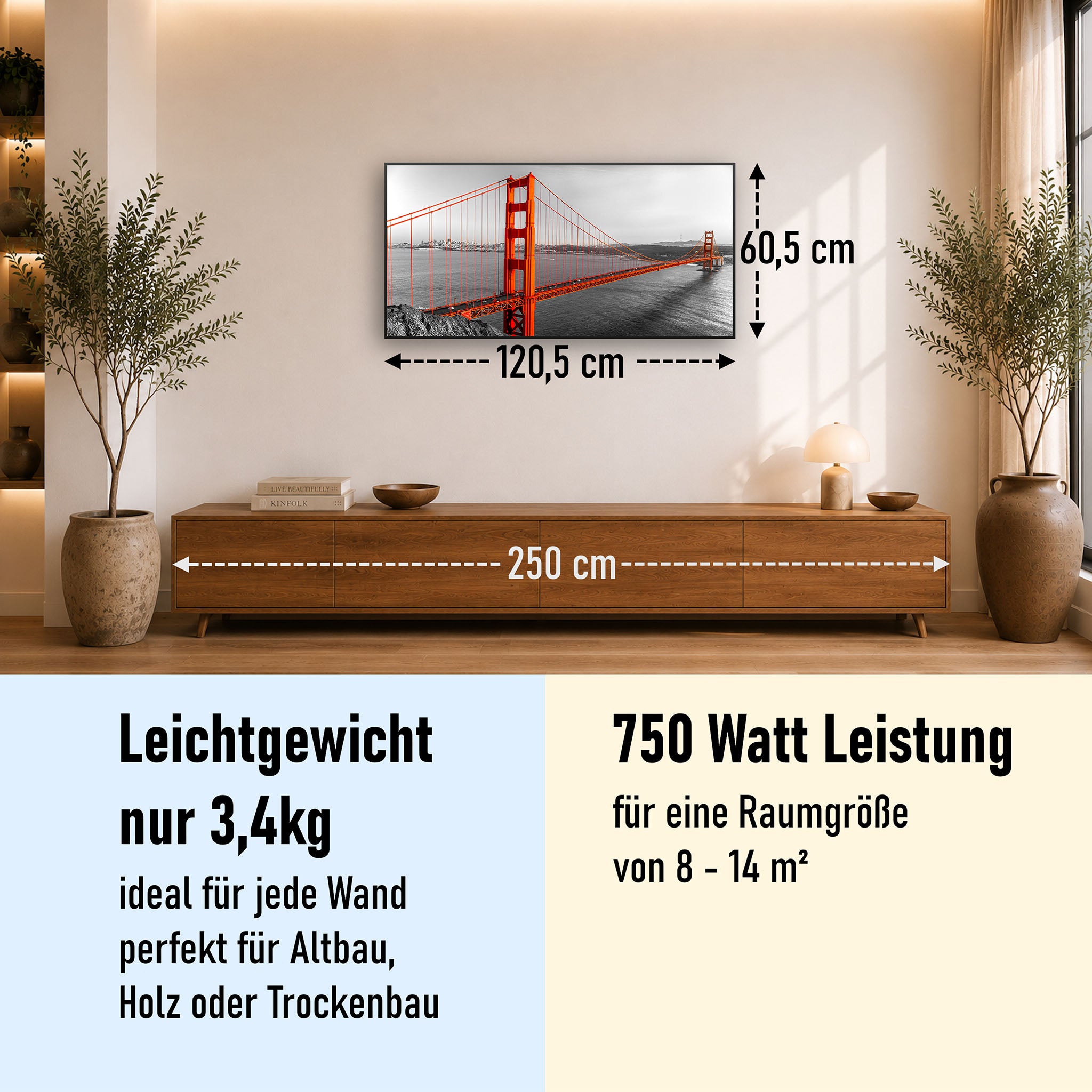 Bild Infrarotheizung 350-1200W Motiv 041 Golden Gate