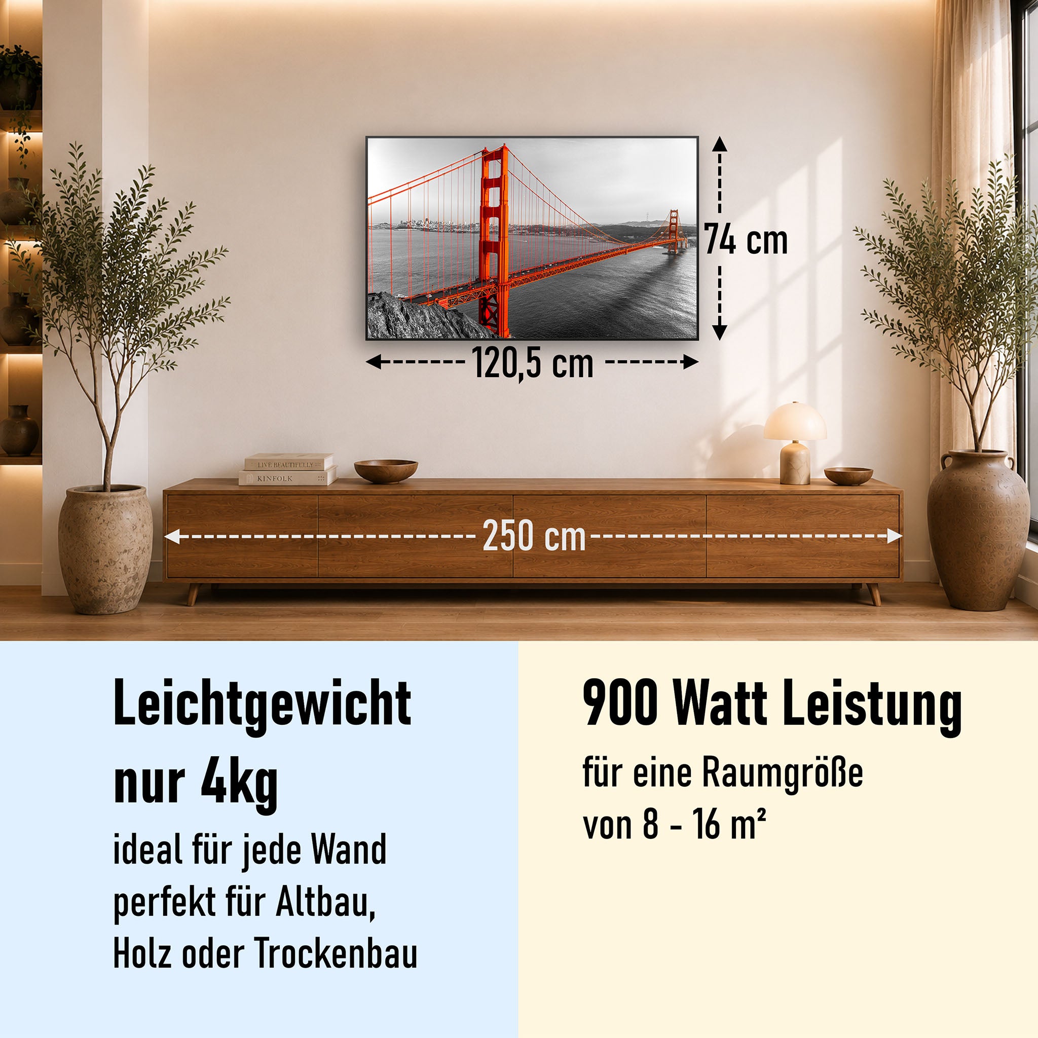 Bild Infrarotheizung 350-1200W Motiv 041 Golden Gate