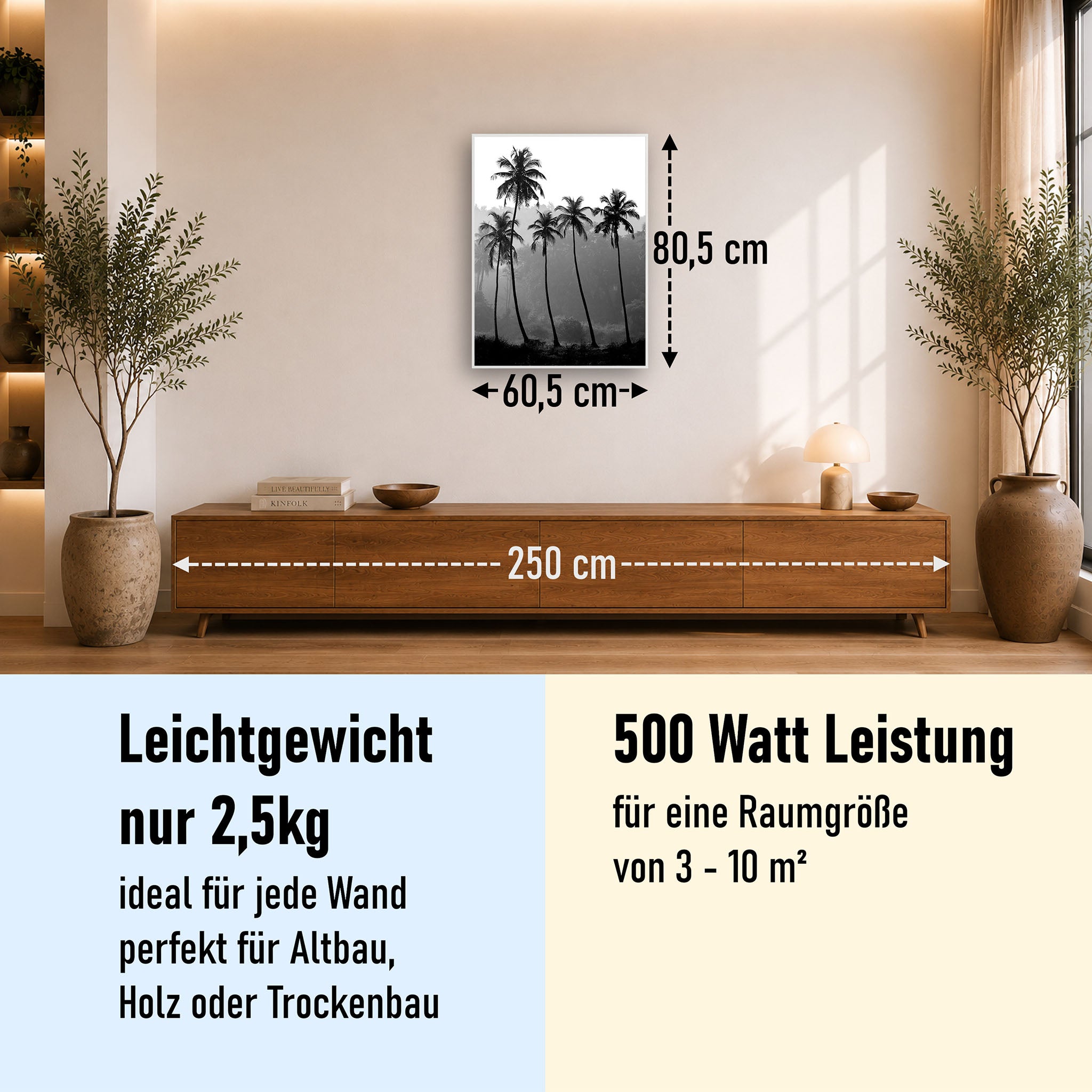 Bild Infrarotheizung 350-1200W Motiv 042H Palmen