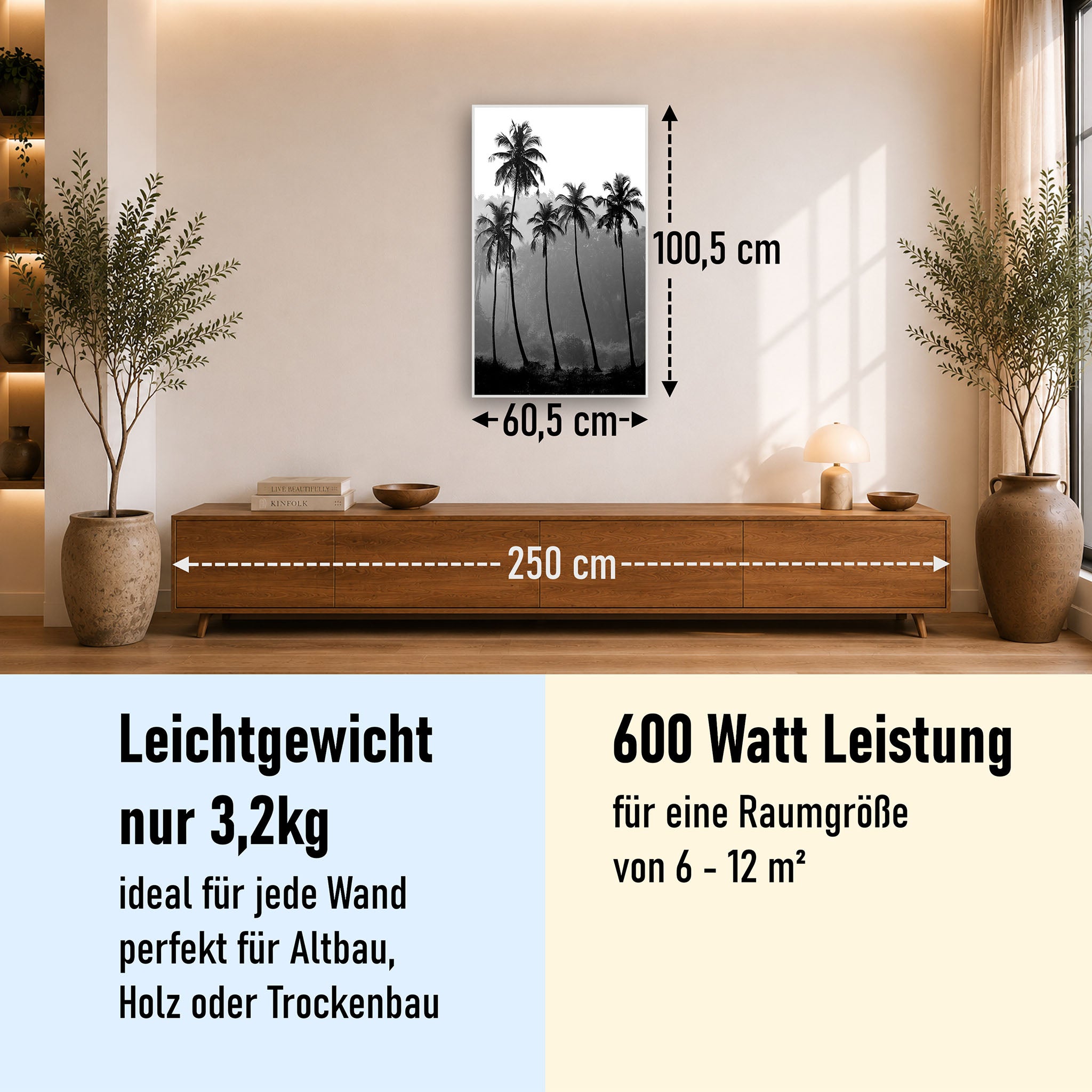Bild Infrarotheizung 350-1200W Motiv 042H Palmen
