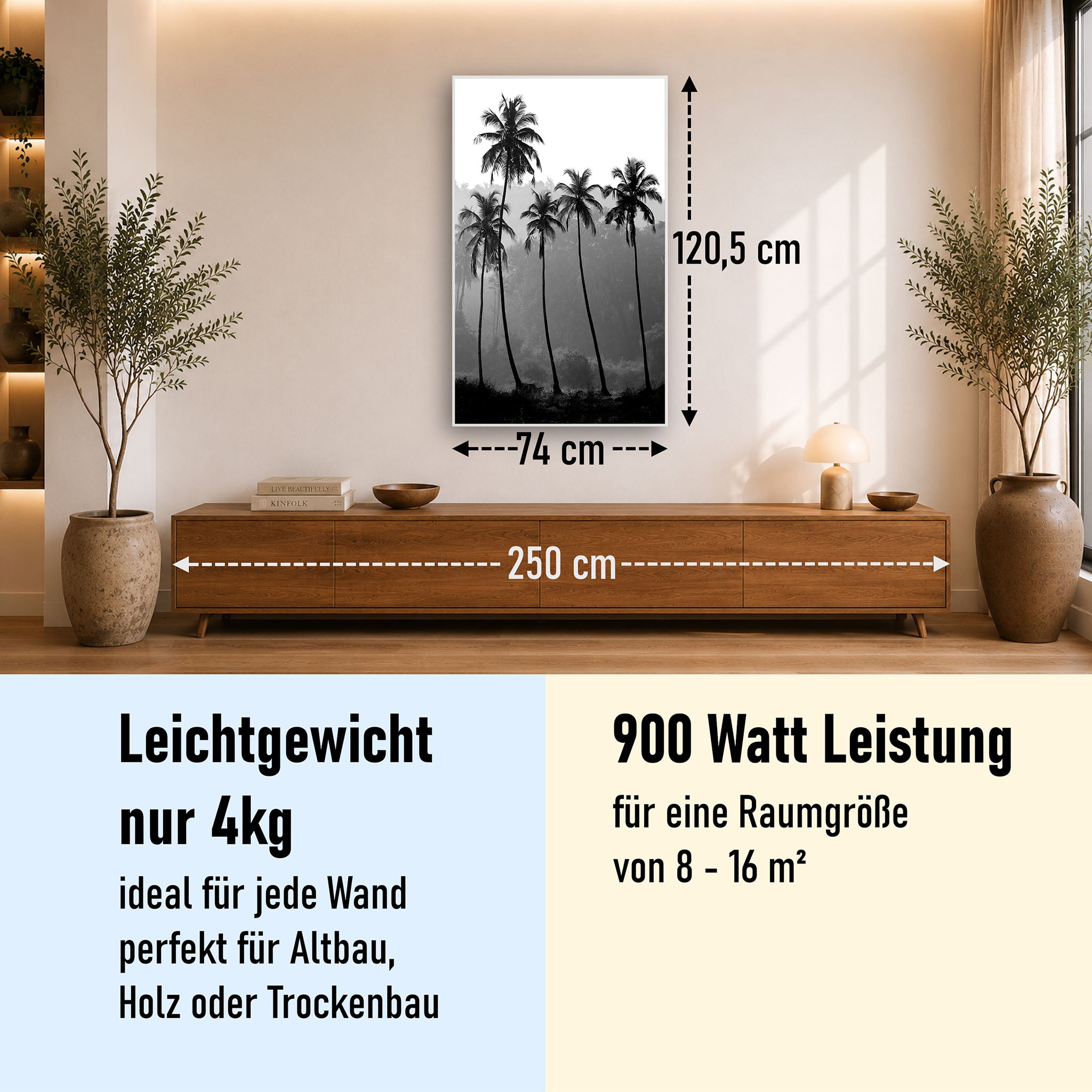 Bild Infrarotheizung 350-1200W Motiv 042H Palmen
