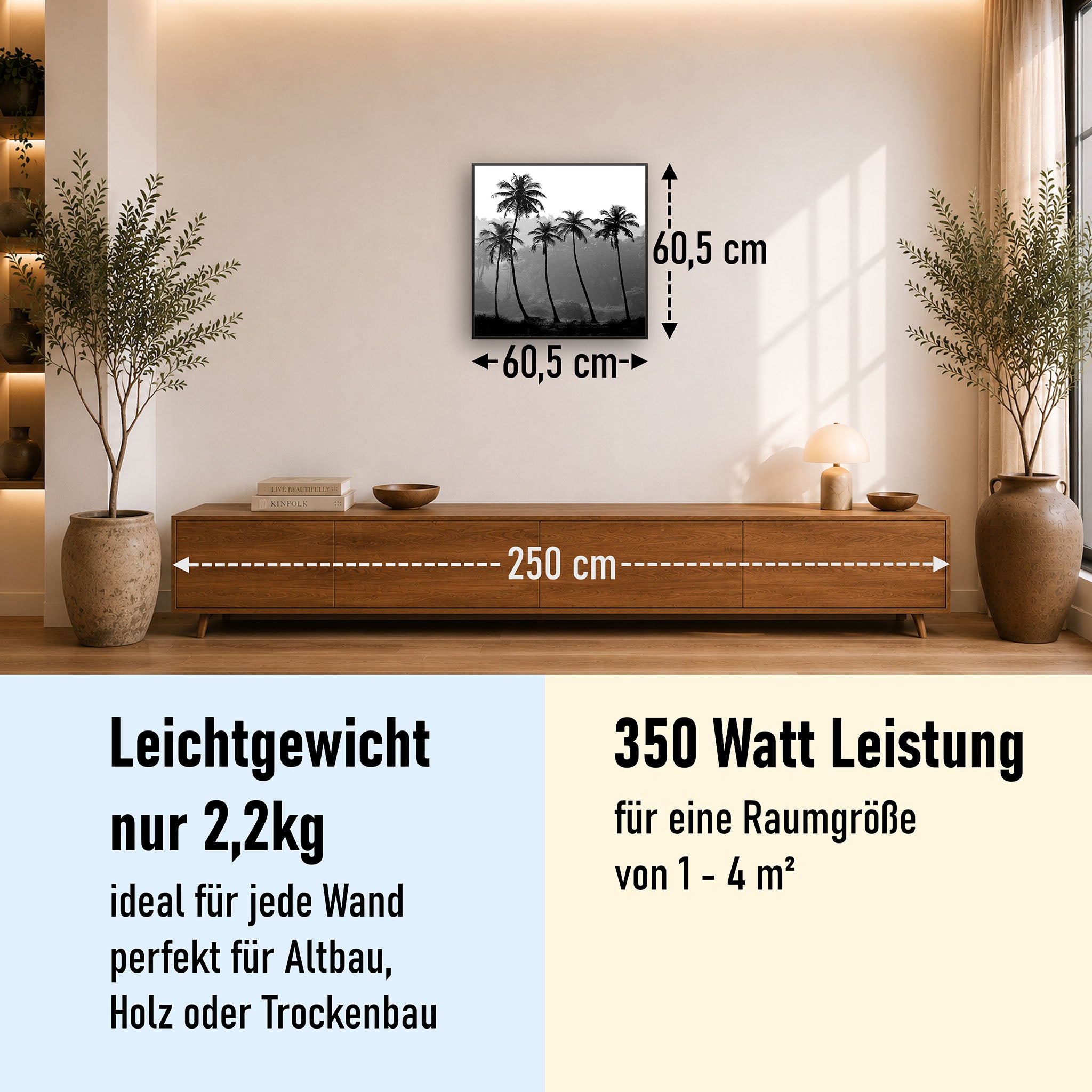Bild Infrarotheizung 350-1200W Motiv 042H Palmen