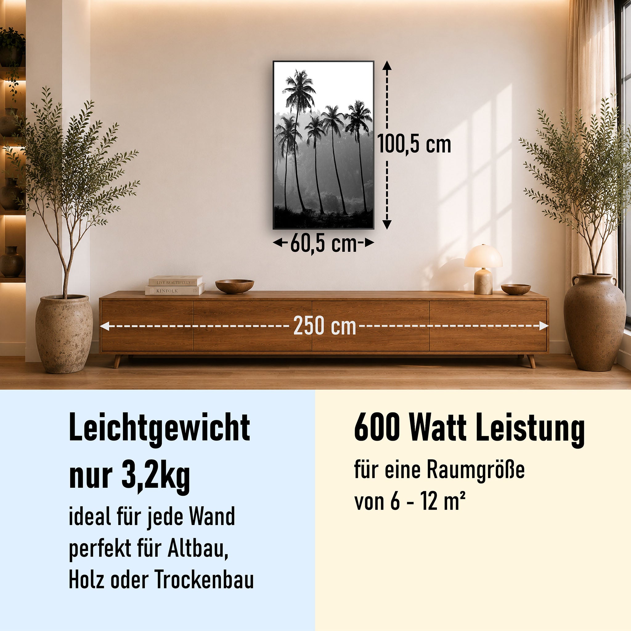 Bild Infrarotheizung 350-1200W Motiv 042H Palmen