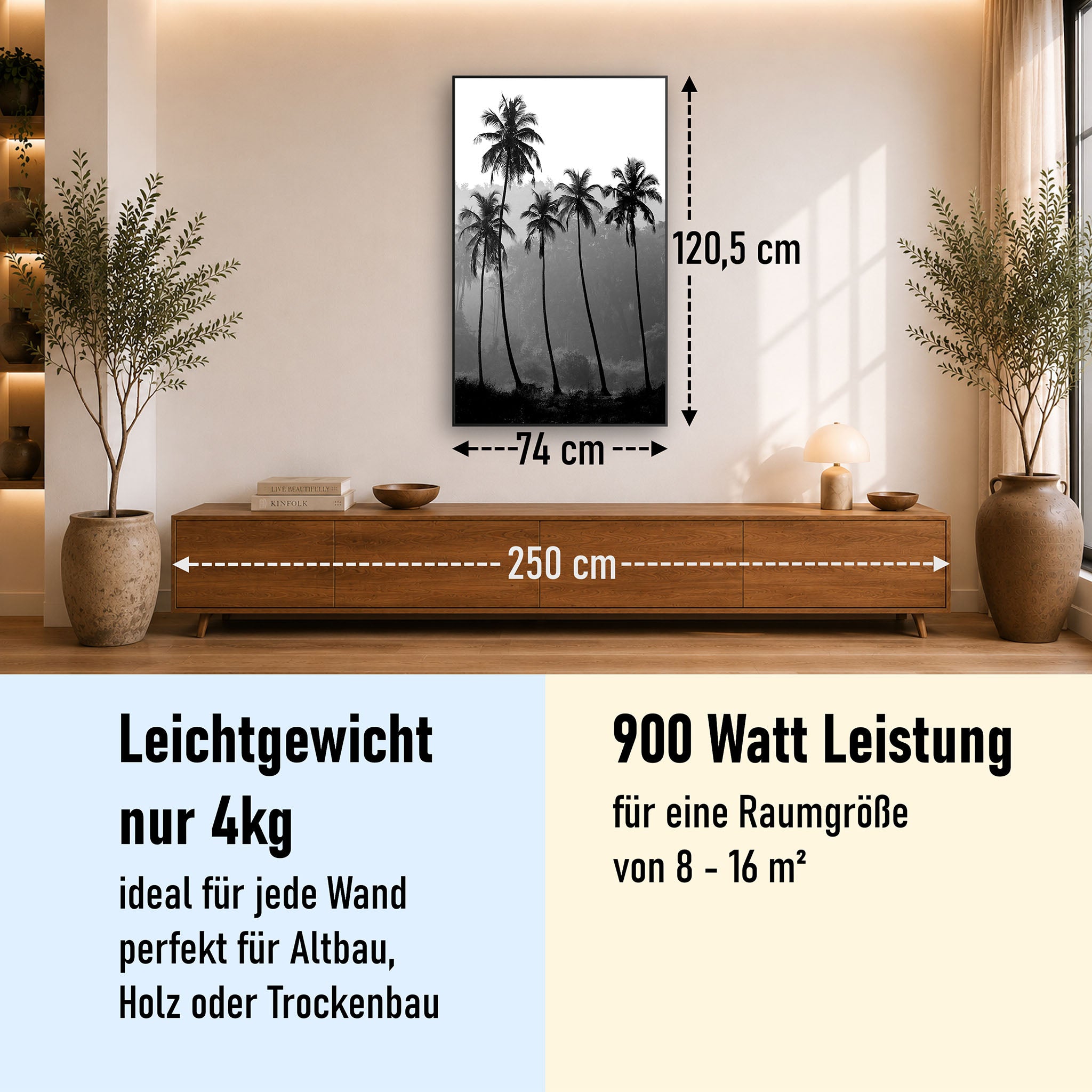 Bild Infrarotheizung 350-1200W Motiv 042H Palmen