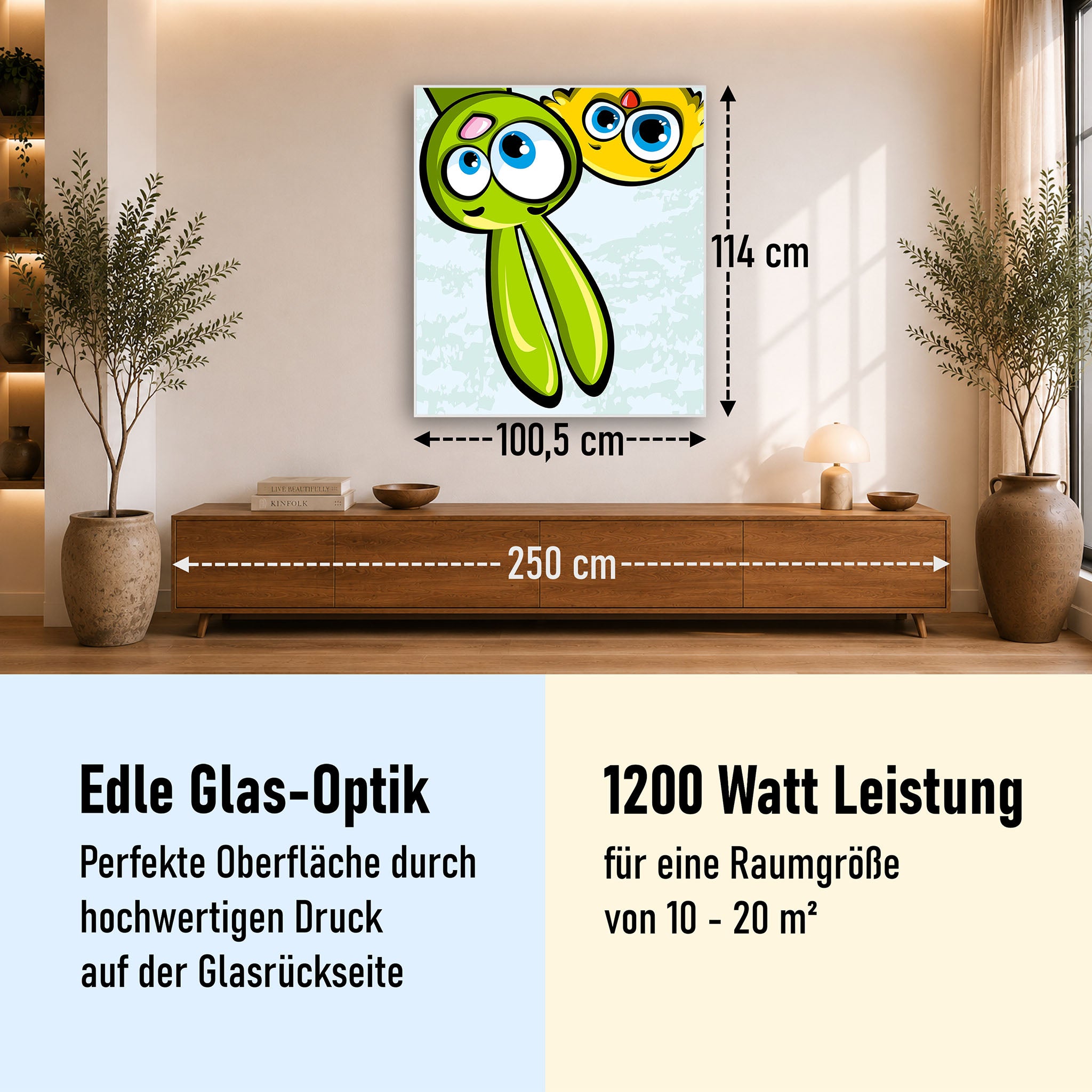 Glas Infrarotheizung 350-1200W Motiv 044H Animation