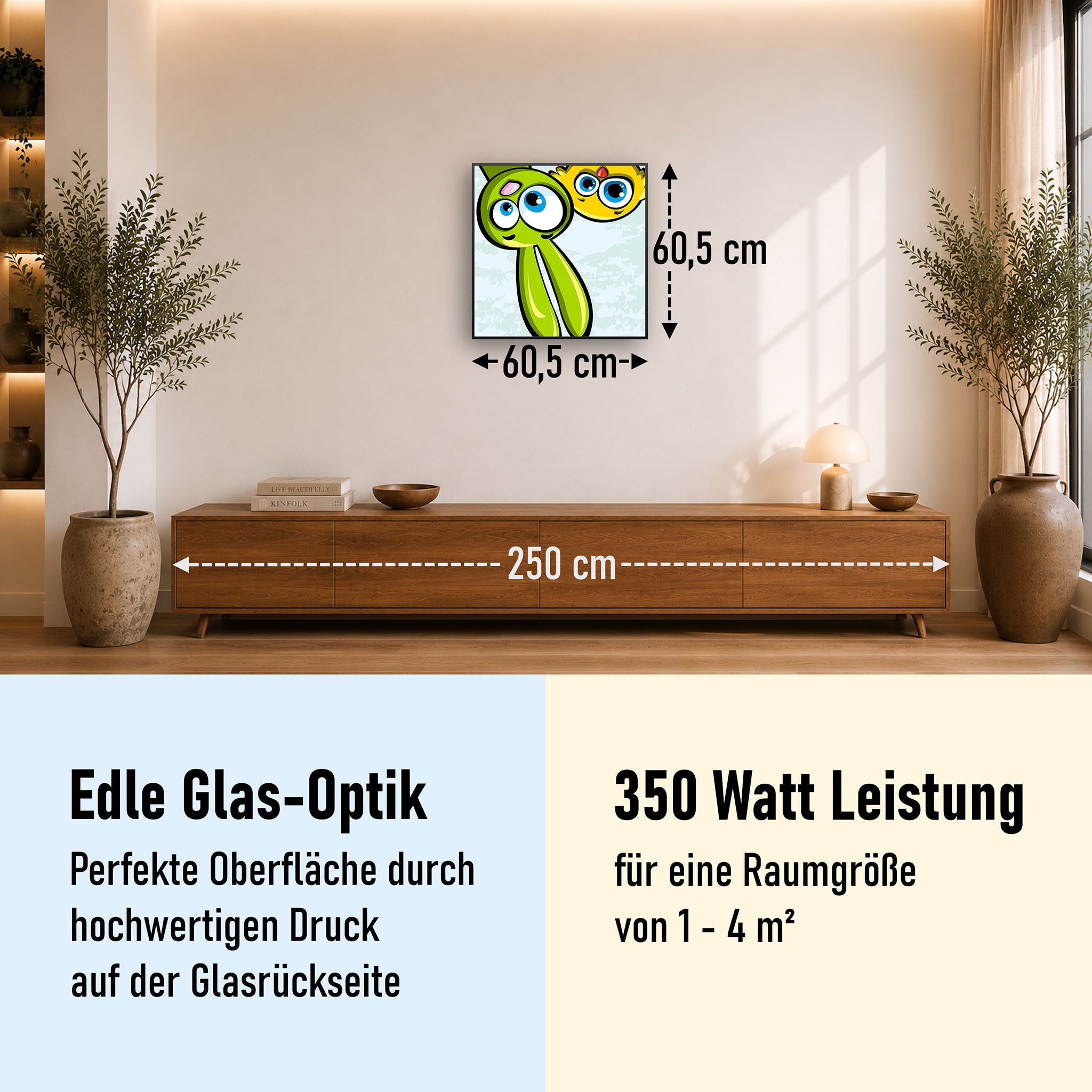 Glas Infrarotheizung 350-1200W Motiv 044H Animation