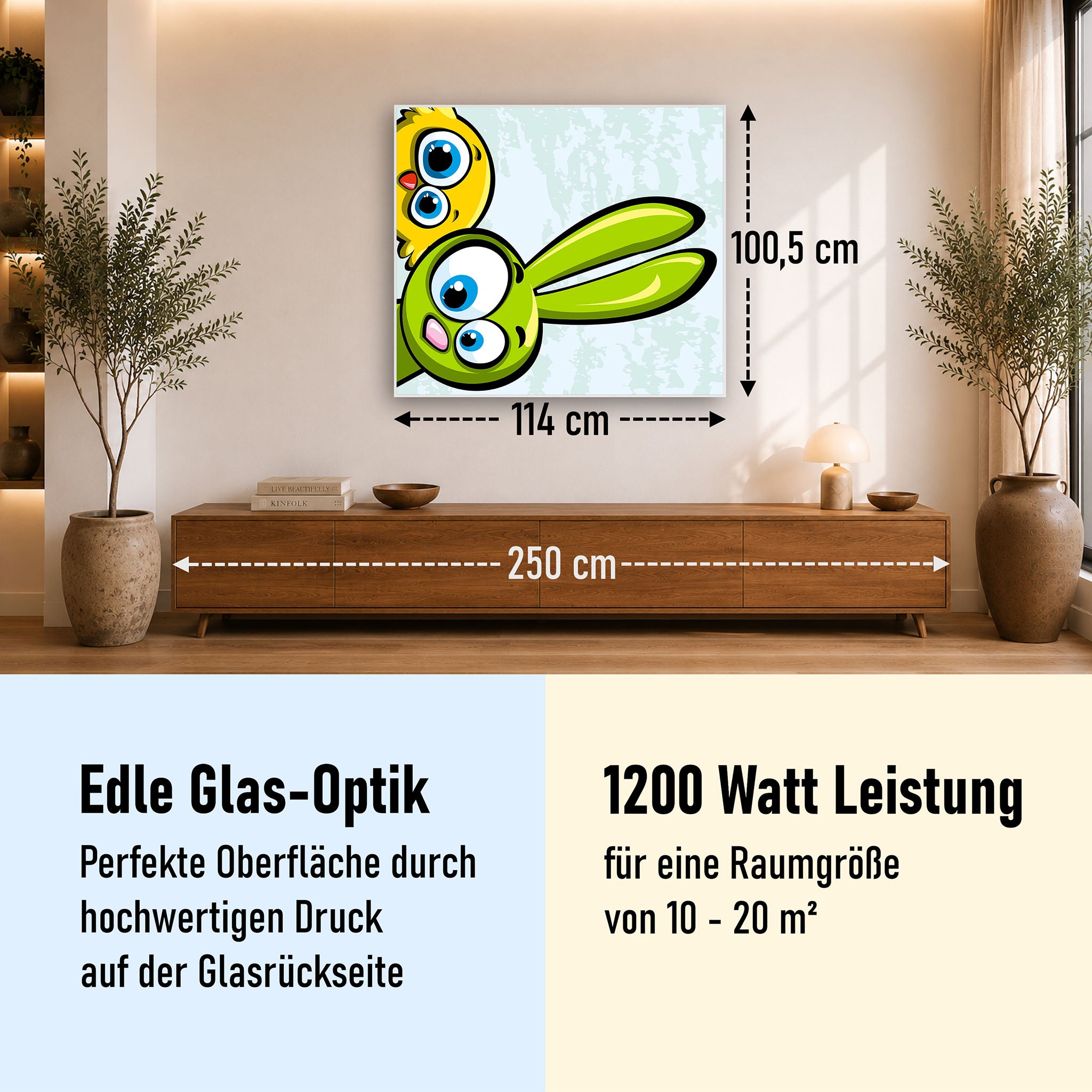 Glas Infrarotheizung 350-1200W Motiv 044 Animation
