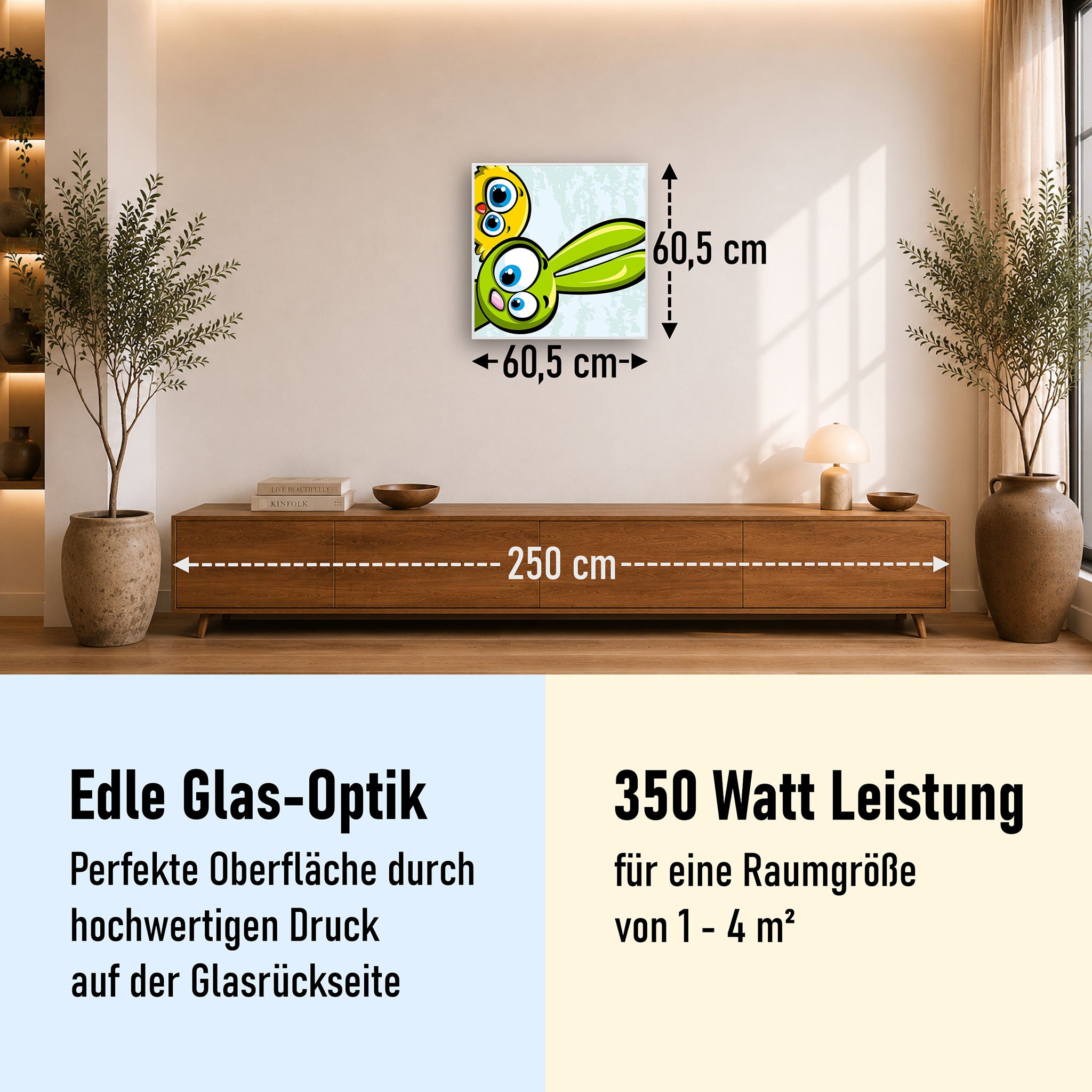 Glas Infrarotheizung 350-1200W Motiv 044 Animation