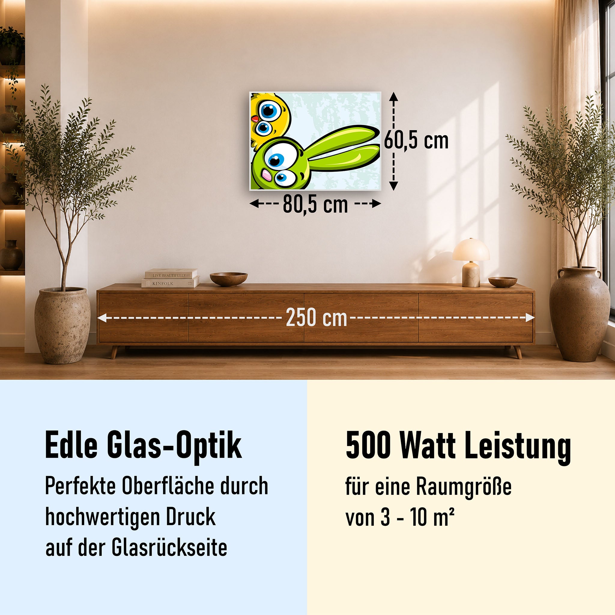 Glas Infrarotheizung 350-1200W Motiv 044 Animation