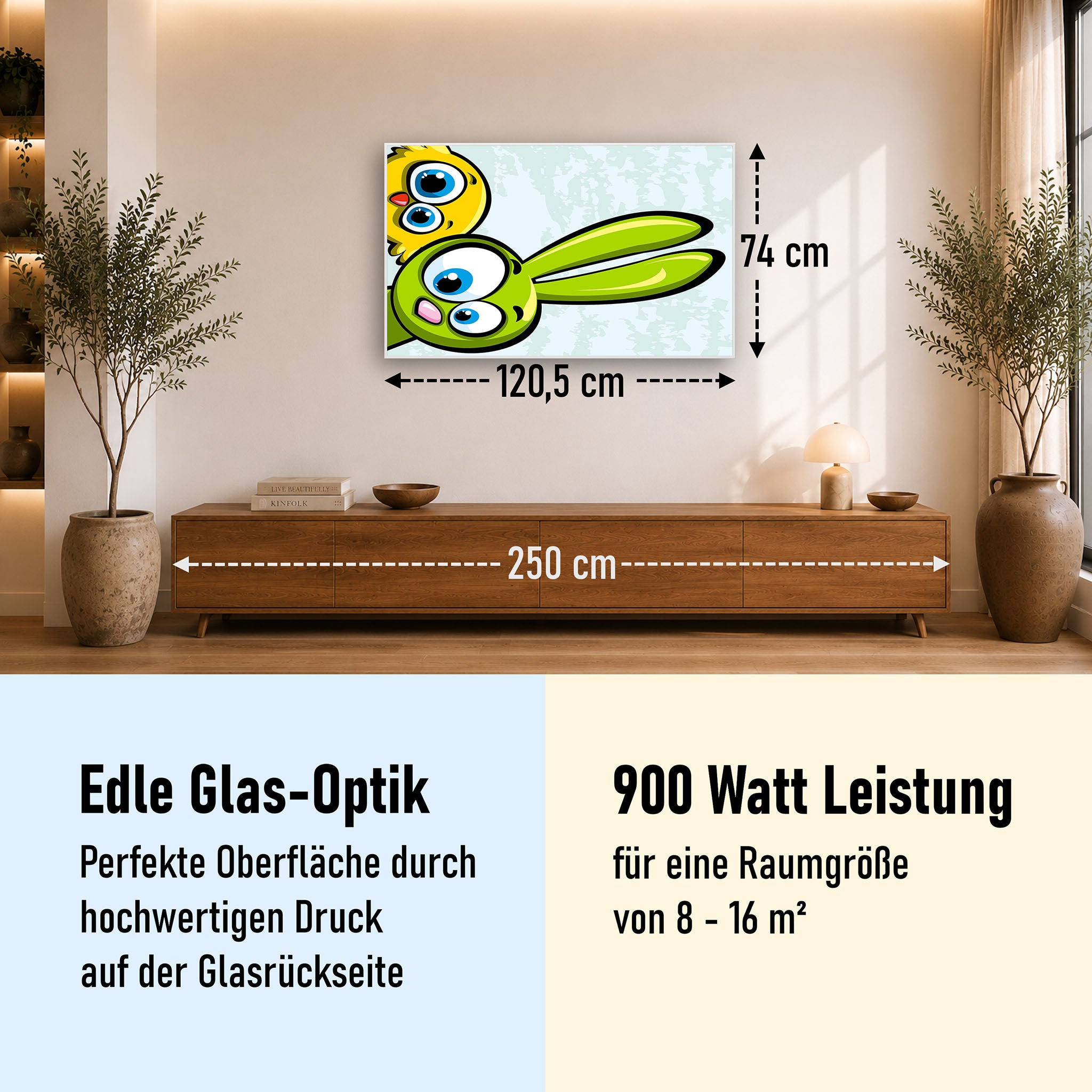 Glas Infrarotheizung 350-1200W Motiv 044 Animation